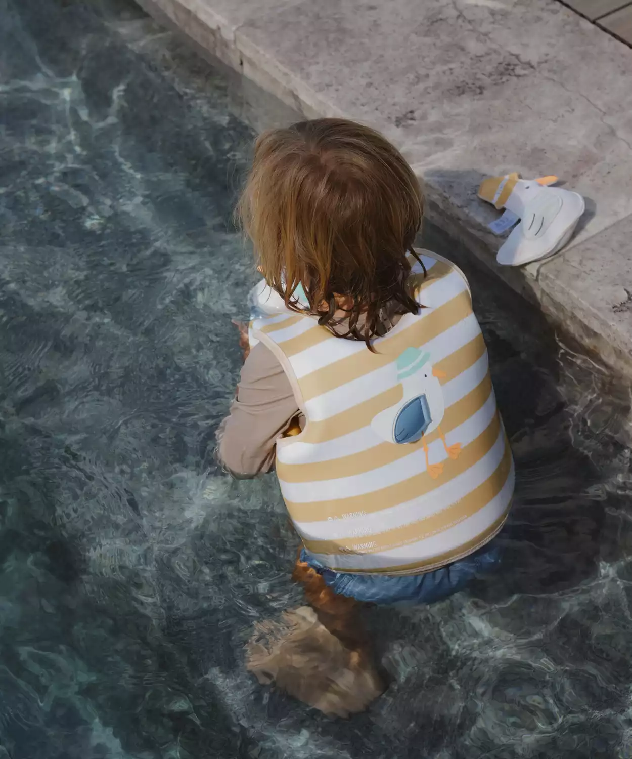 Kids Swim Vest 3-6 Sid the Seagull Mustard Stripe