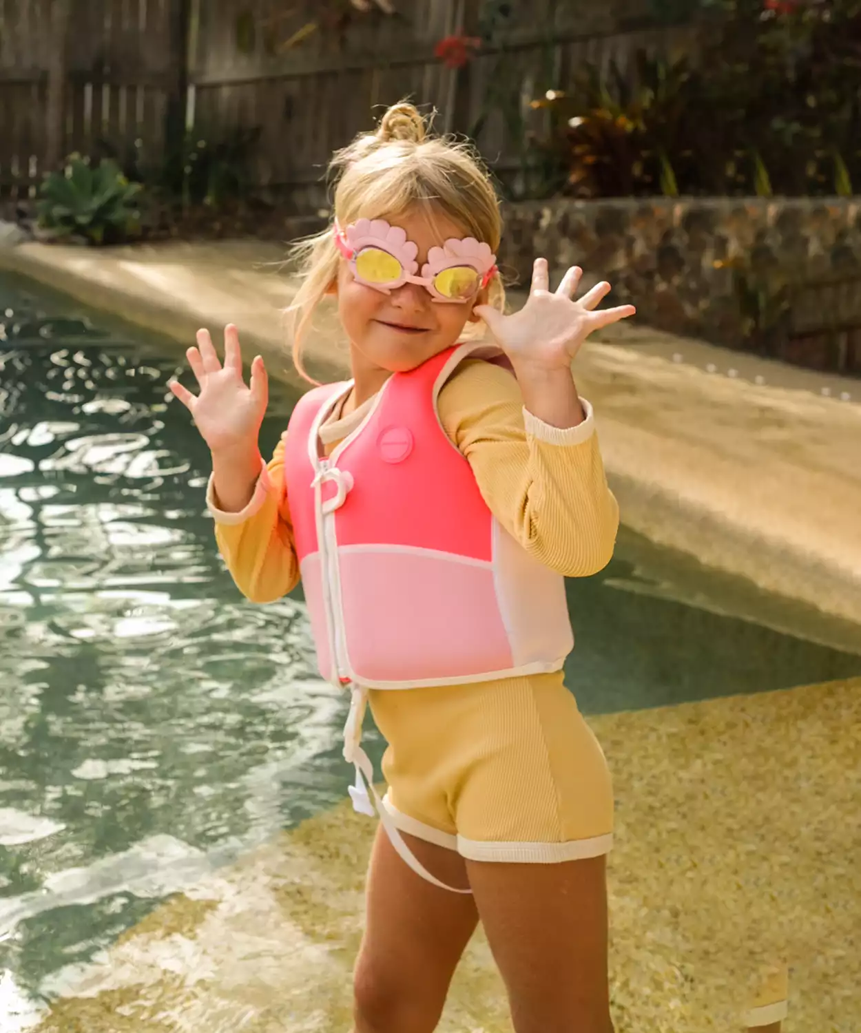 Melody the Mermaid Mini Swim Goggles Neon Strawberry