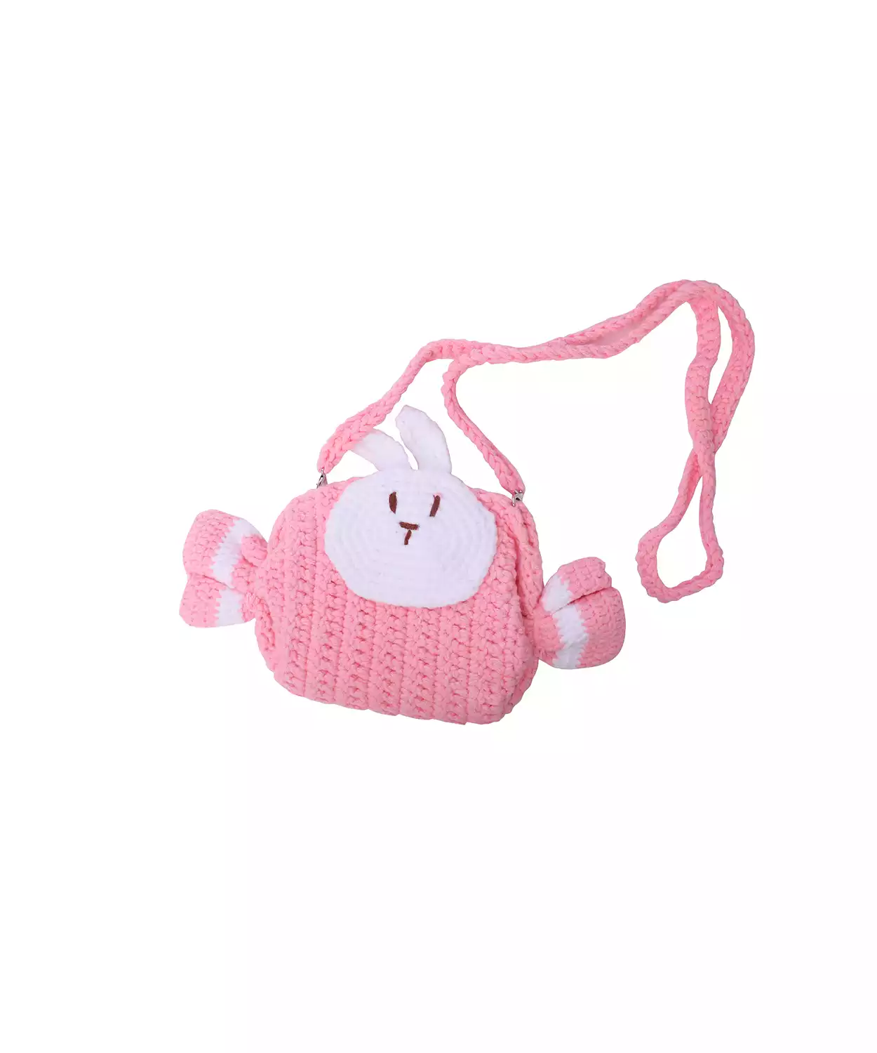 Pink Toffee Bag With Hand Crochet For Kids And Adults