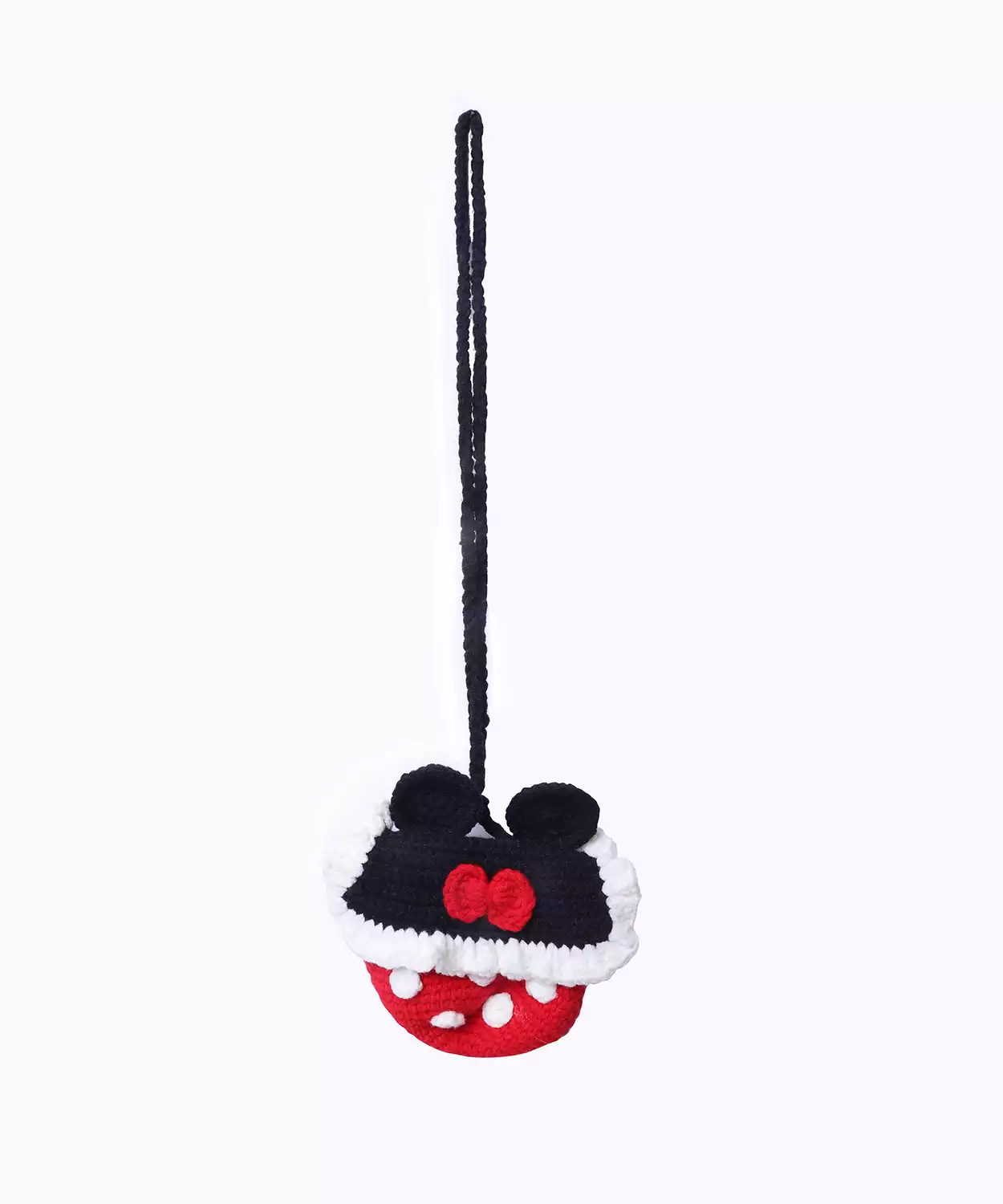Red Mickey Bag  With Hand Crochet