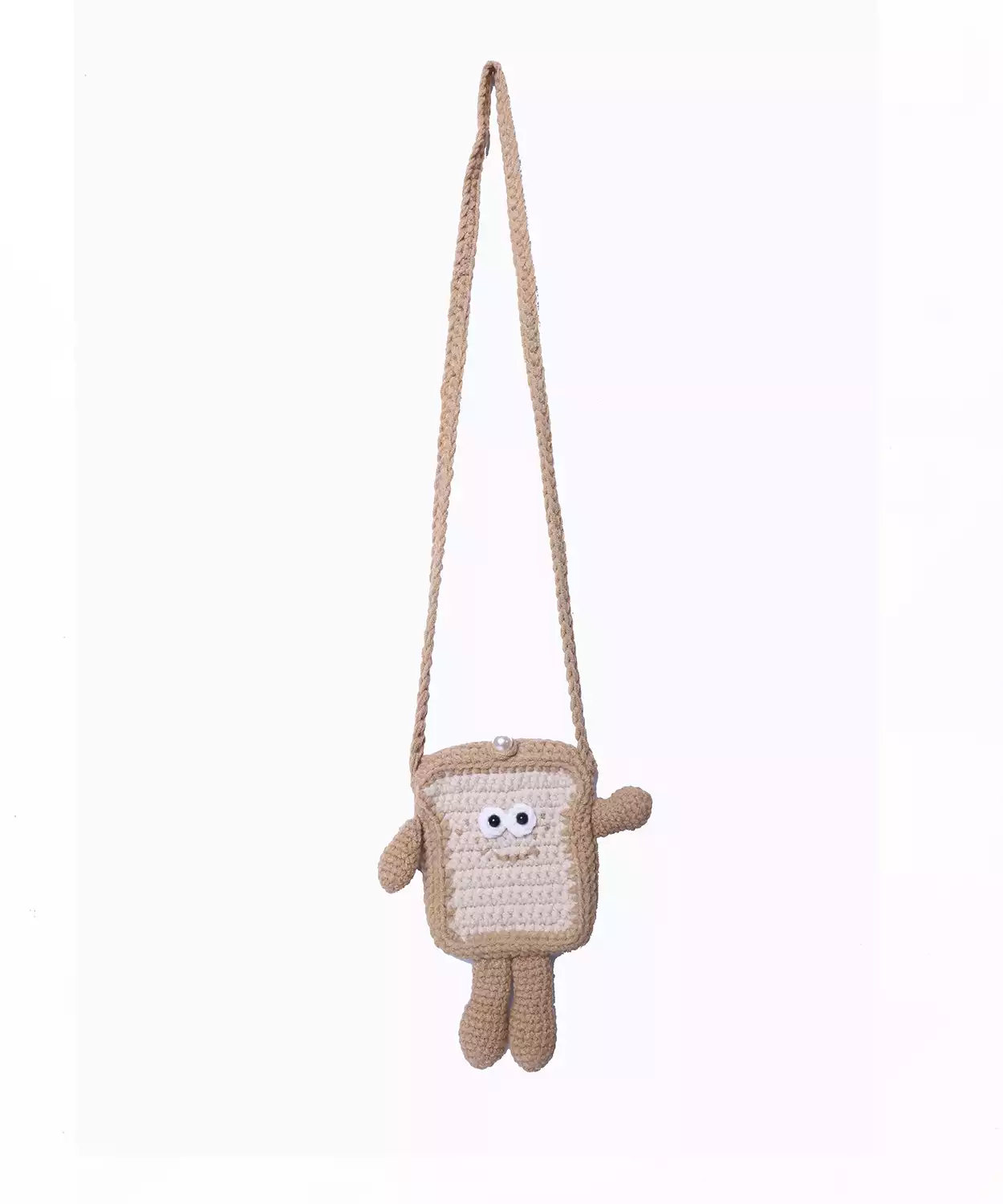 Bread Design Bag With Hand Crochet With Eyes