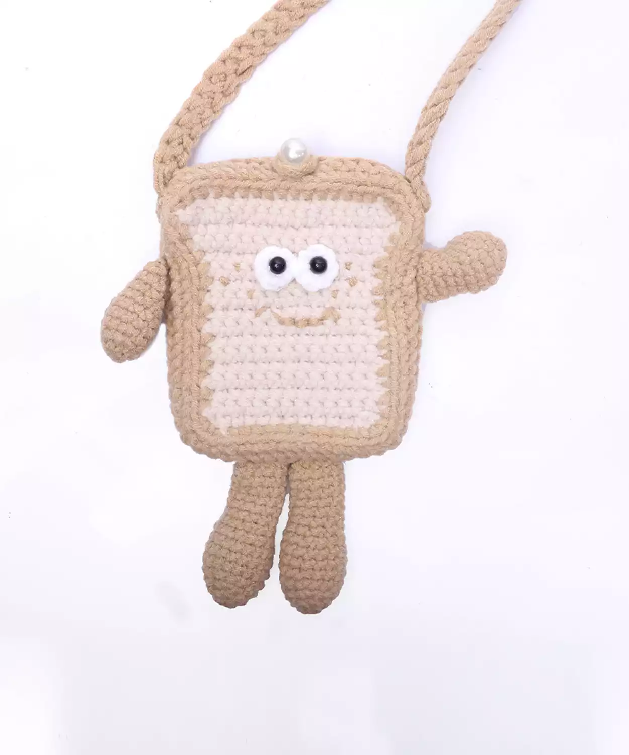 Bread Design Bag With Hand Crochet With Eyes