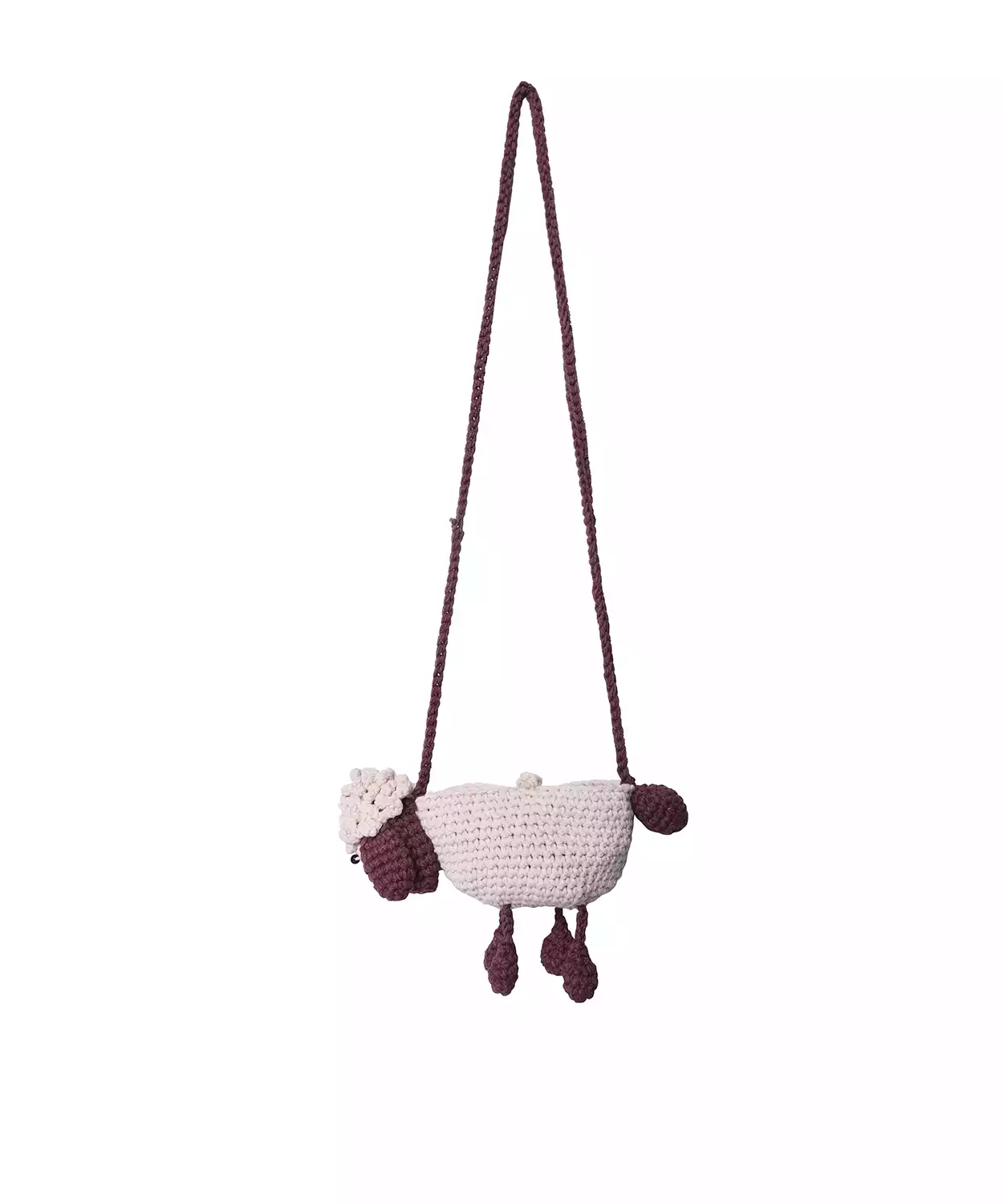 Sheep Bag With A Sheep Face And Leg With Hand Crochet, Mobile Cover