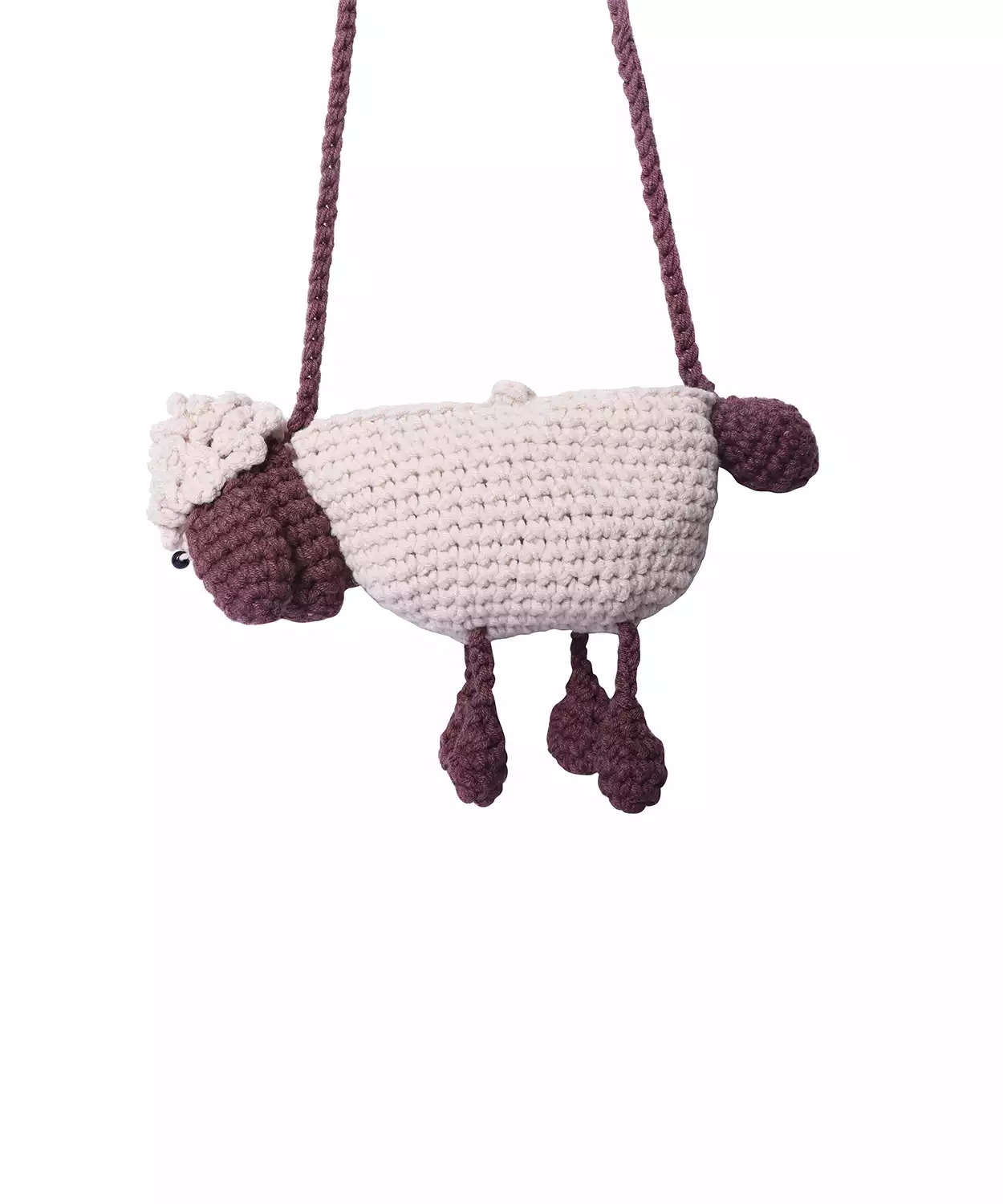 Sheep Bag With A Sheep Face And Leg With Hand Crochet, Mobile Cover