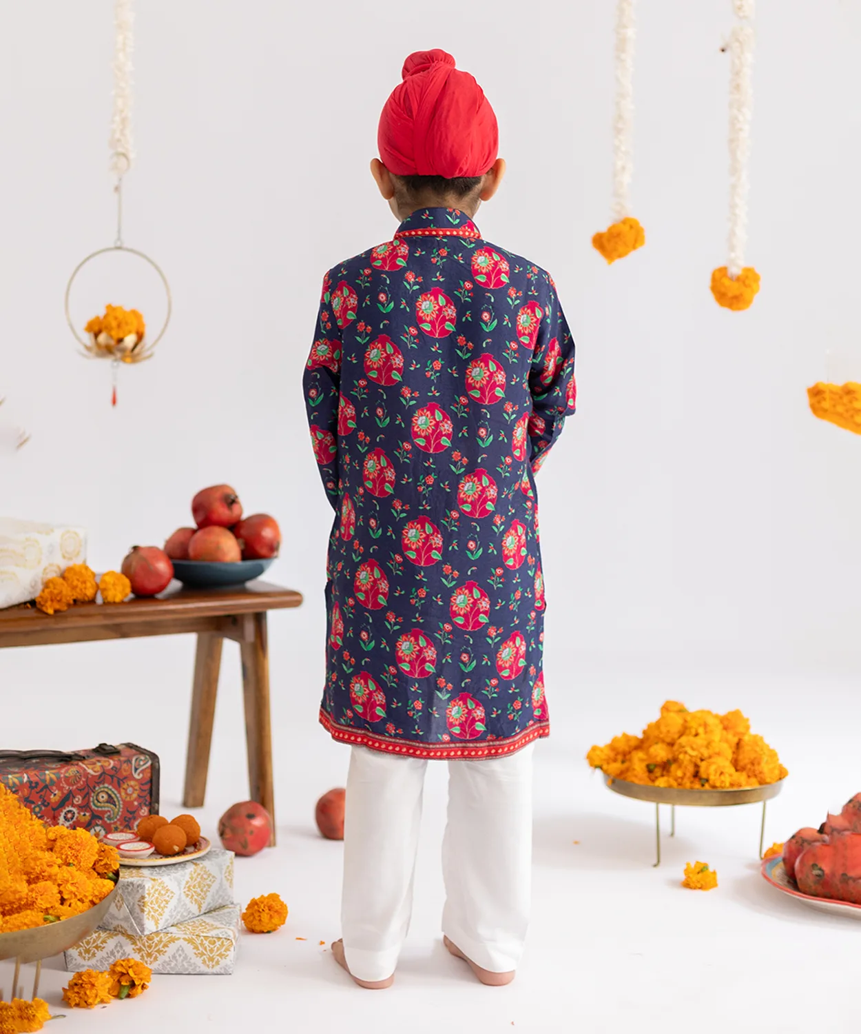 Blue Anar Jaal Printed Kurta Set