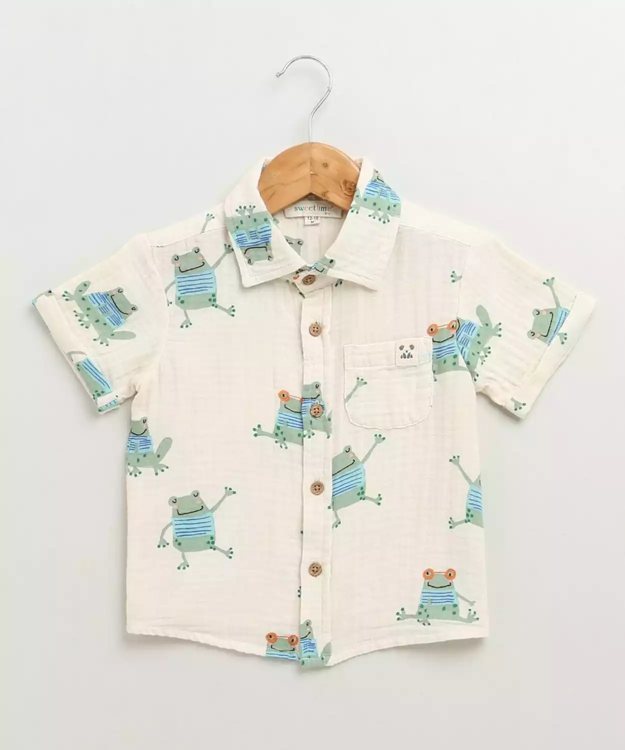 Frog Print Beige Cotton Co-Ord Set