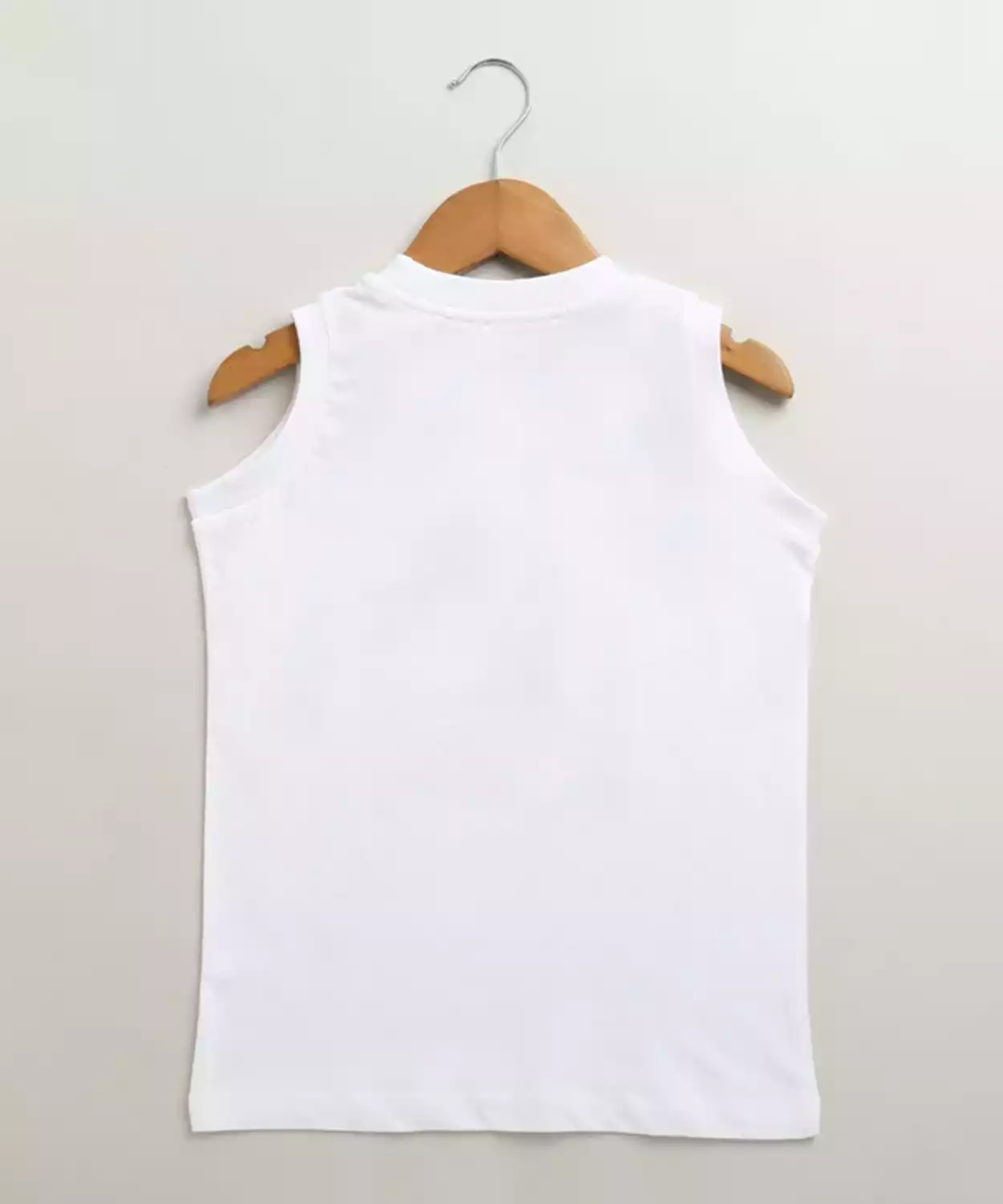 Cotton Woven Sleeveless Tall Tales Giraffe Tank Printed Tshirt- White