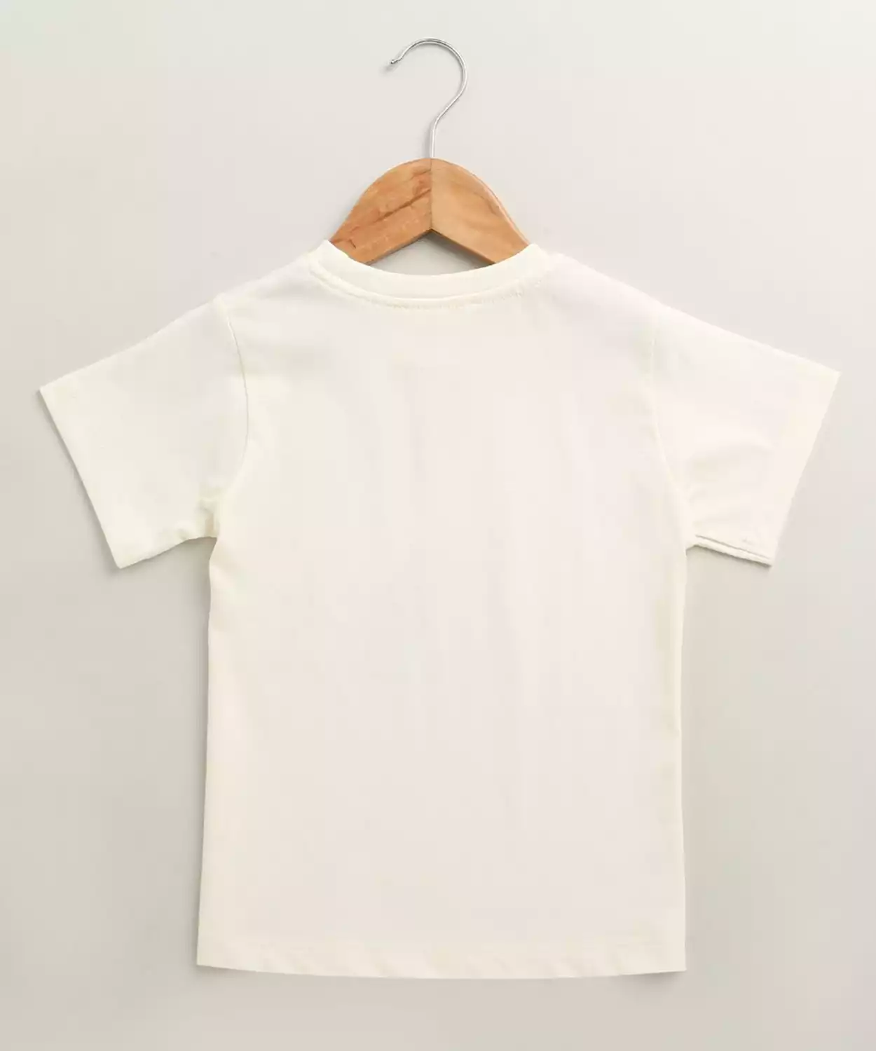 Cotton Woven Half Sleeve Stripe Printed Tshirt- Off White