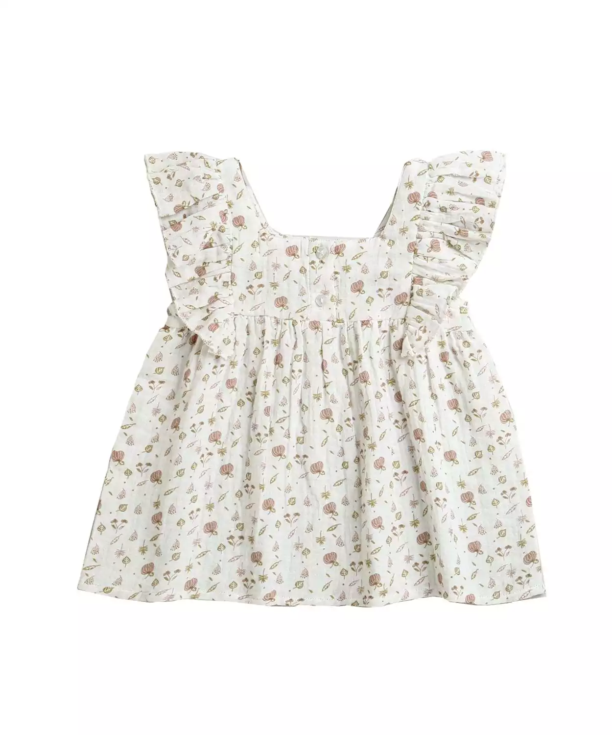 Pumpkin & Floral Print Ruffle Organic Cotton Co-Ord Set