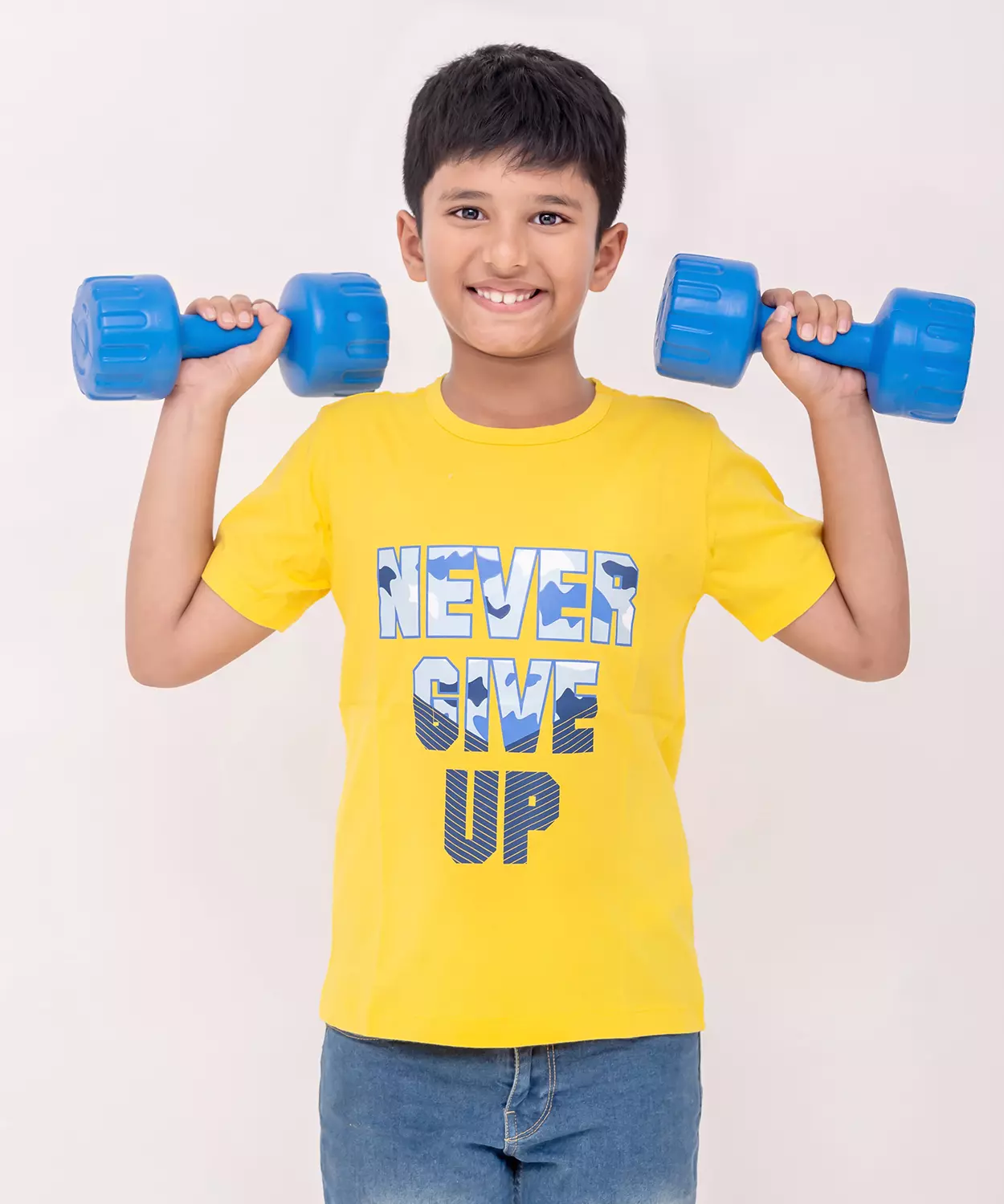 Yellow Pure Cotton Half Sleeves T-Shirt