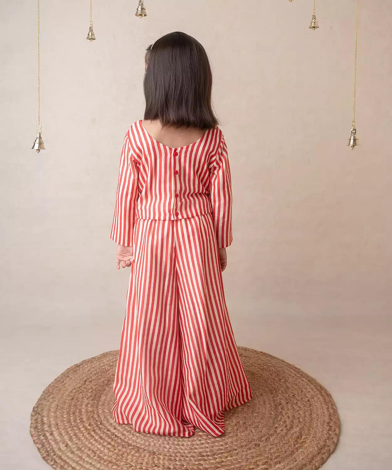 Pomegranate Striped Sharara Set