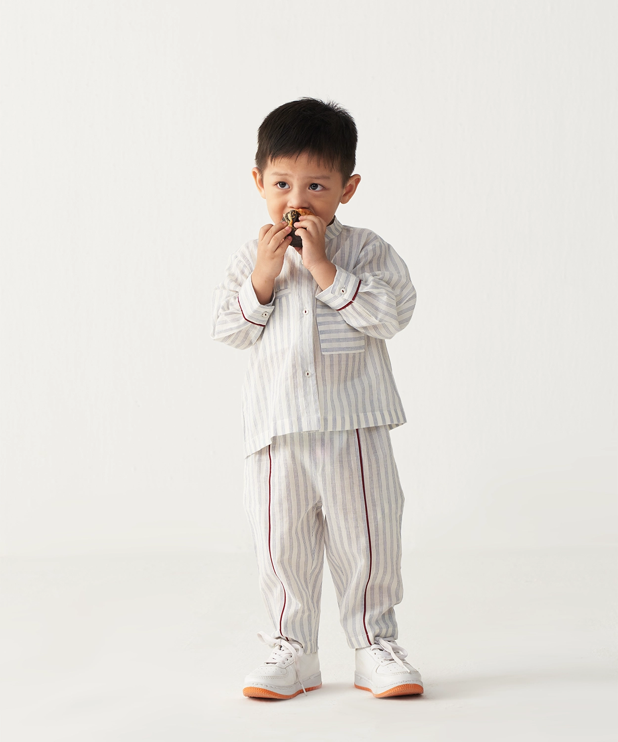 Band Collar Shirt - Blue