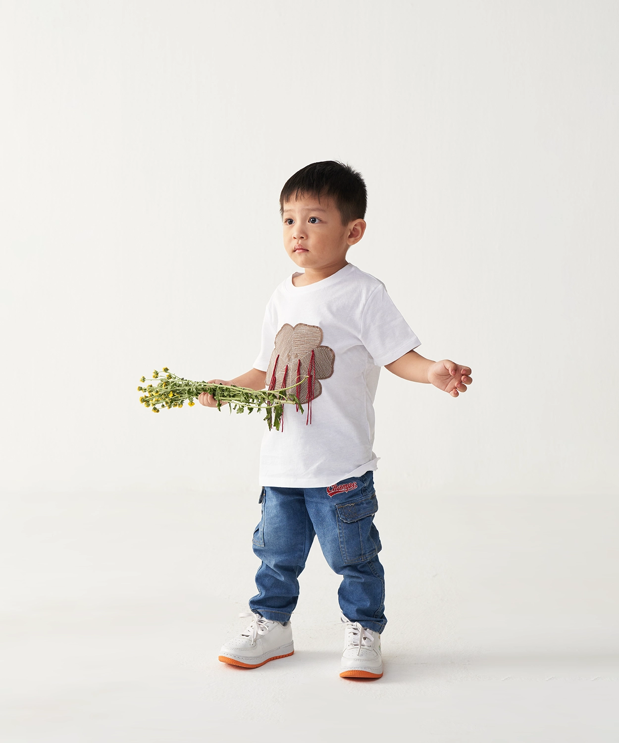 Floral Fringe T-Shirt - White