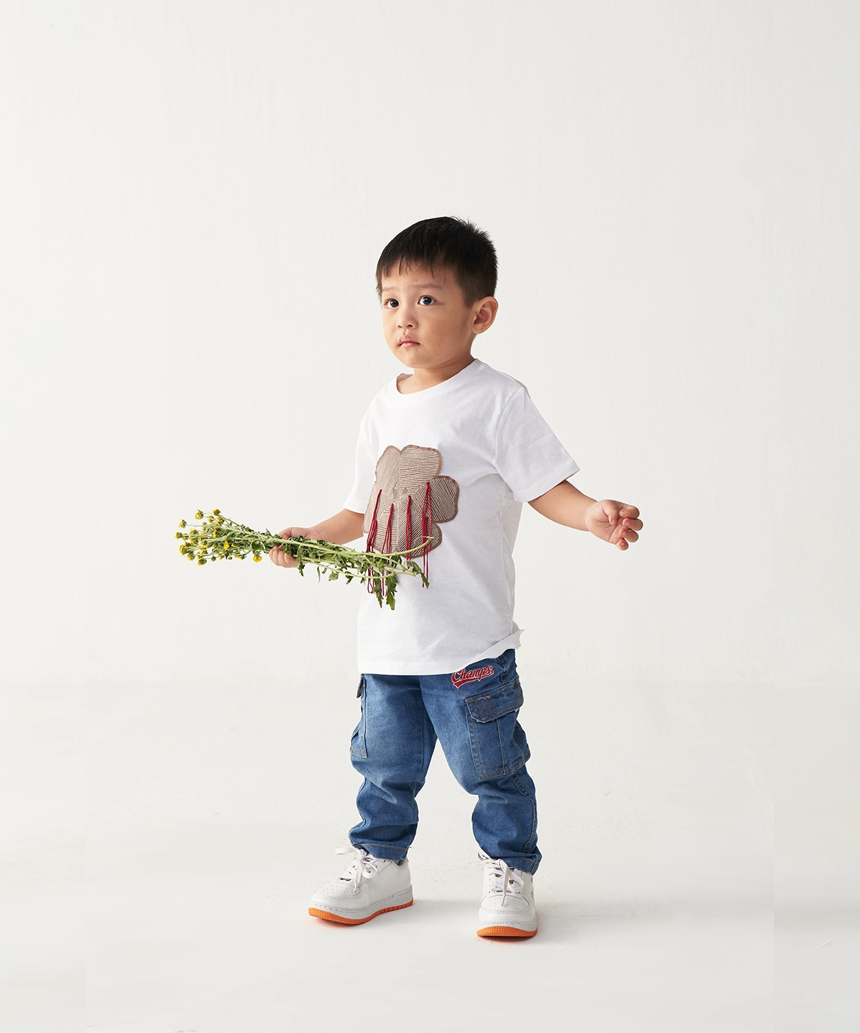 Floral Fringe T-Shirt - White