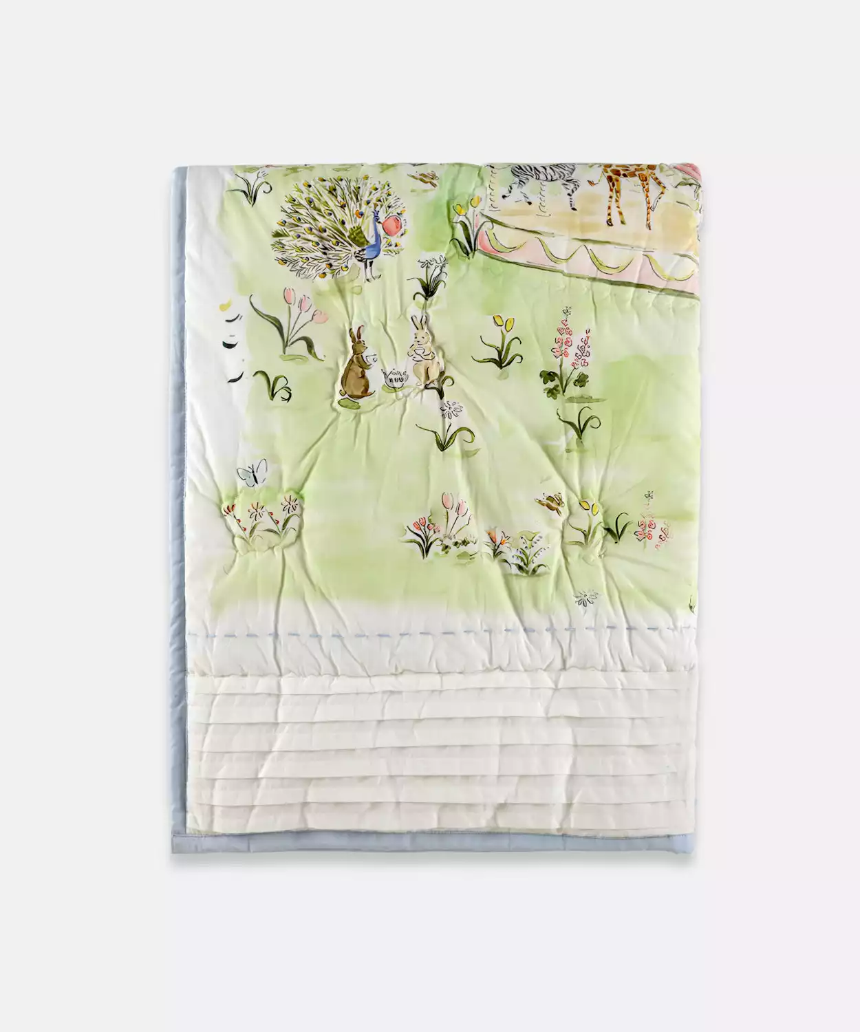 Personalised Baby Carnival Carousel Egyptian Cotton Single Bed Quilt