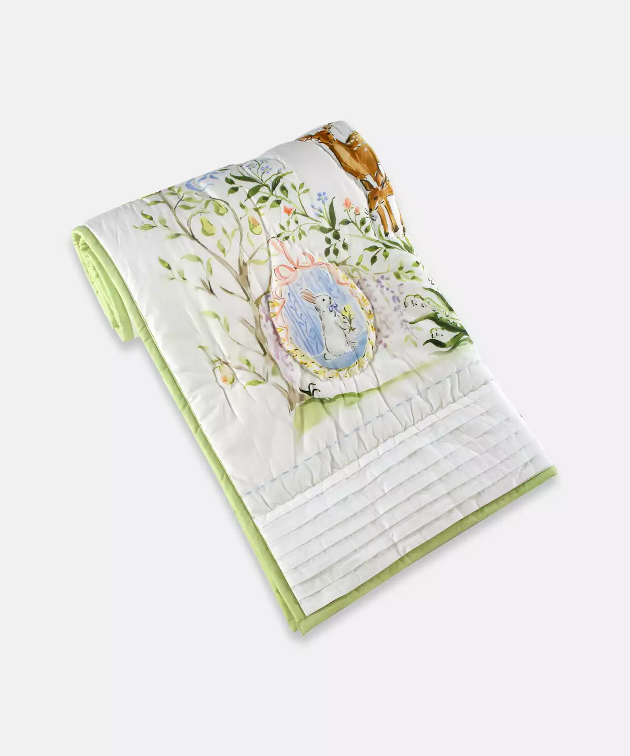 Personalised Baby Enchanted Deer Egyptian Cotton Single Bed Quilt