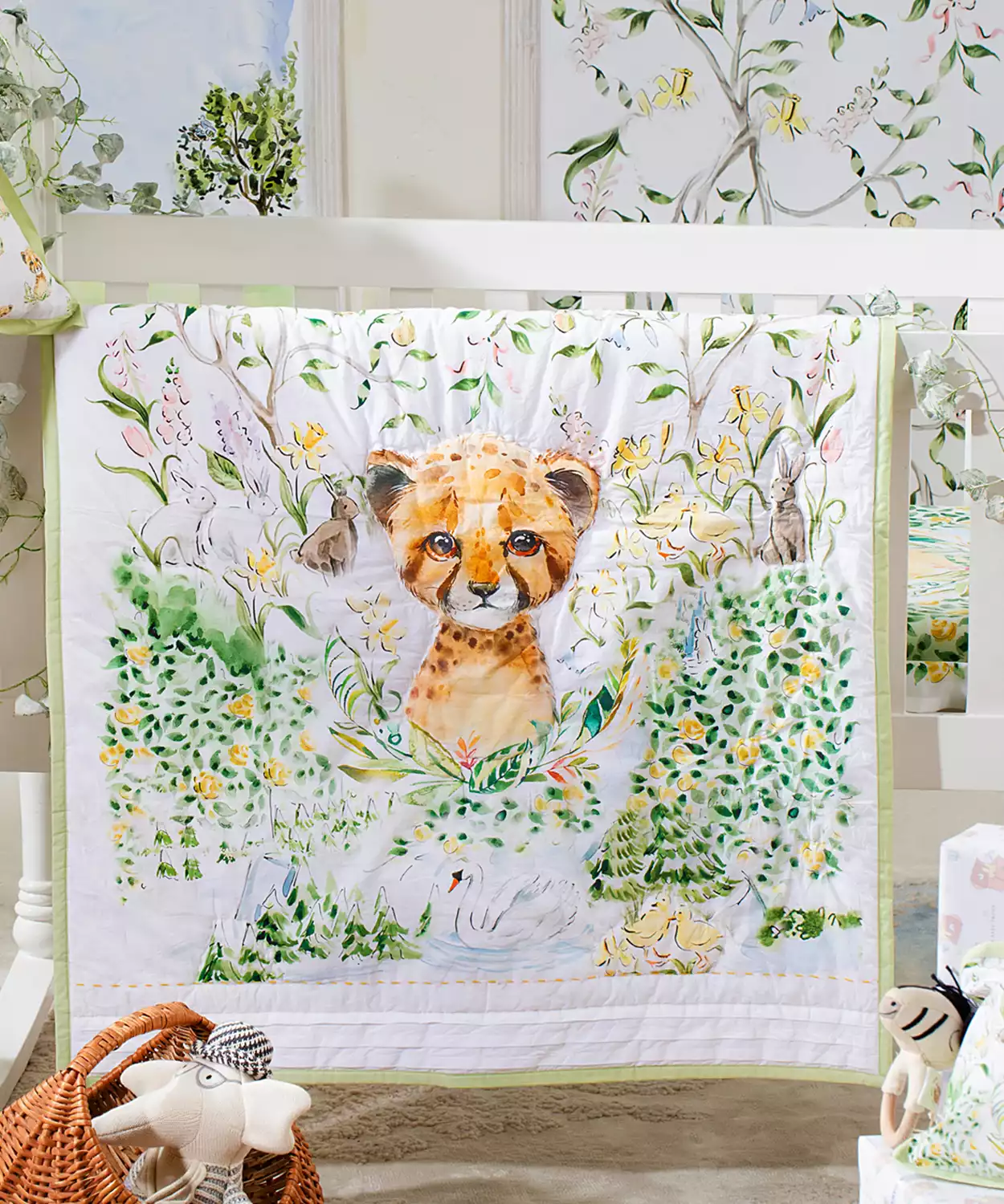 Personalised Baby Little Leo Egyptian Cotton Single Bed Quilt