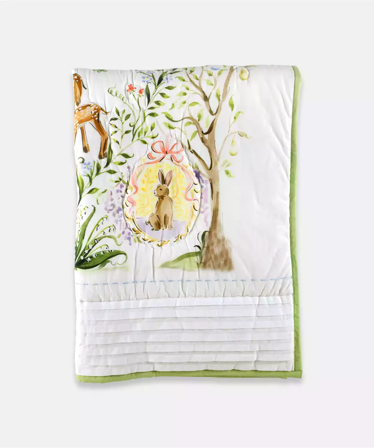 Personalised Baby Enchanted Deer Egyptian Cotton Single Bed Quilt