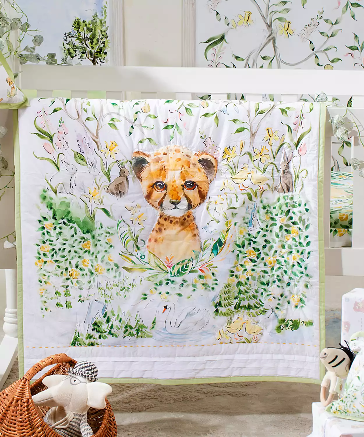 Personalised Baby Little Leo Egyptian Cotton Single Bed Quilt