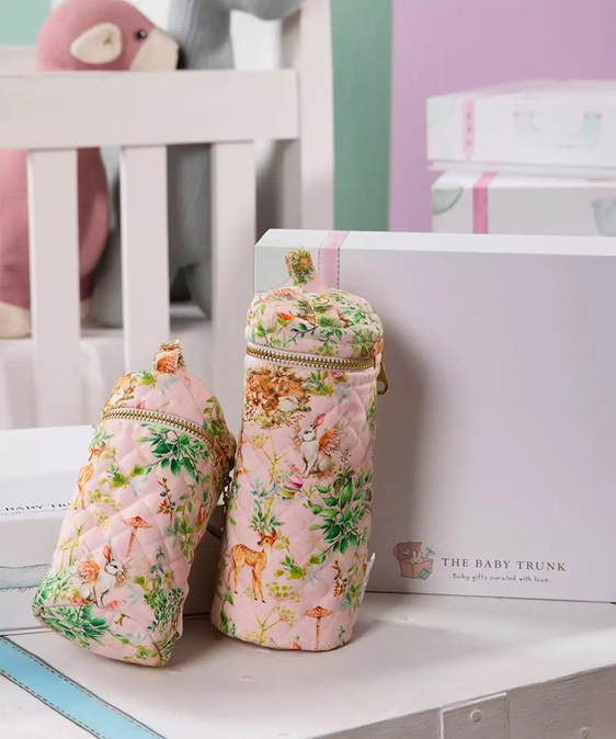 Infants Pack Of 2 Bunny Printed Egyptian Cotton Feeding Bottle Cover