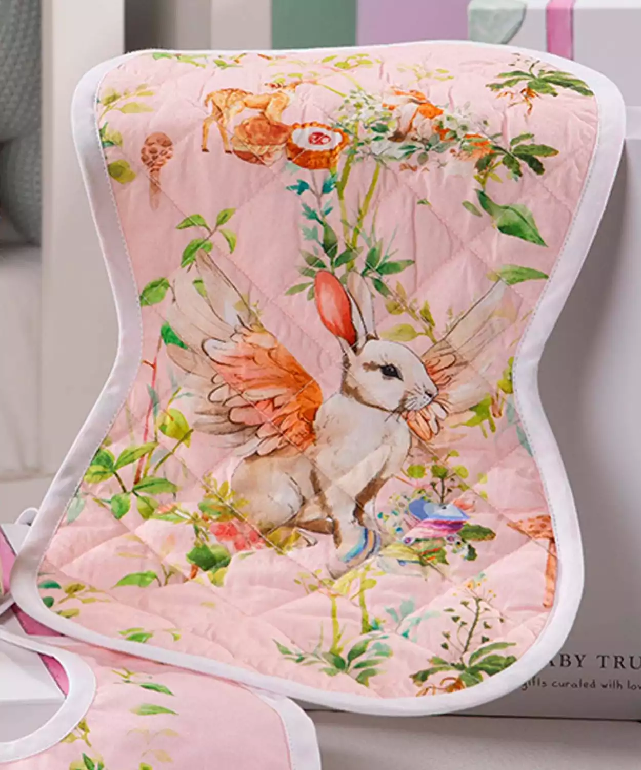 Infant Blush Bunny Egyptian Cotton Baby Feed Set- Small (Pack of 3)