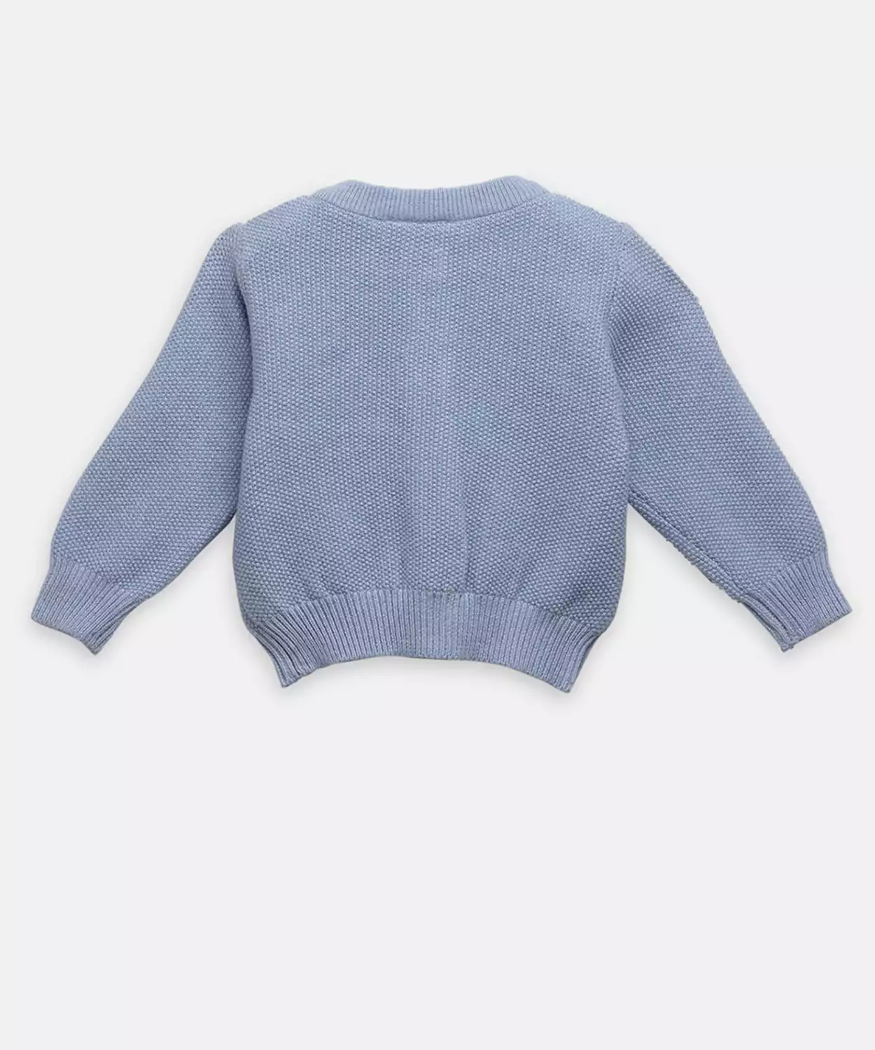 Unisex Blue Button Down Knitted Wollen Cardigan