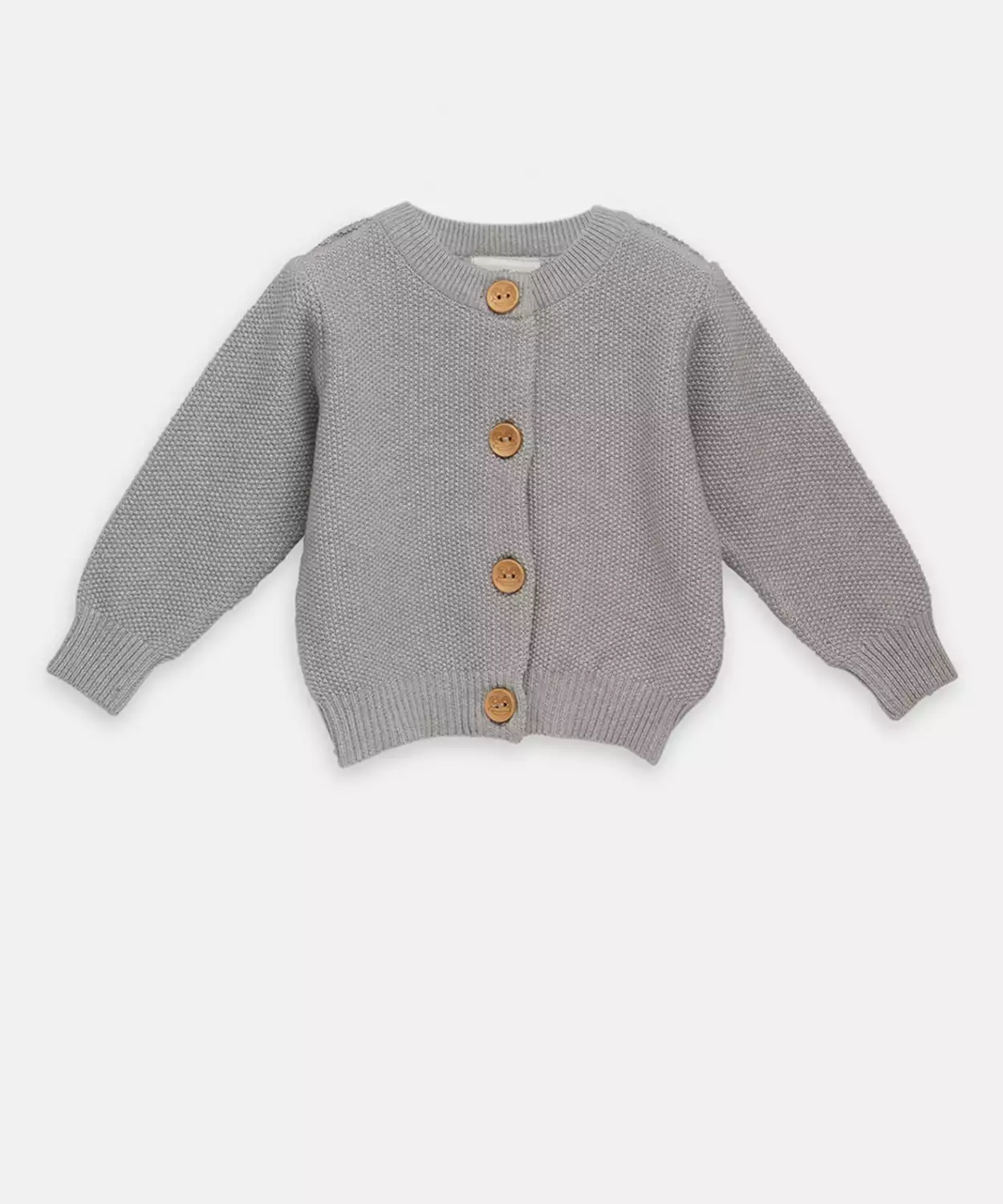 Unisex Grey Button Down Knitted Wollen Cardigan