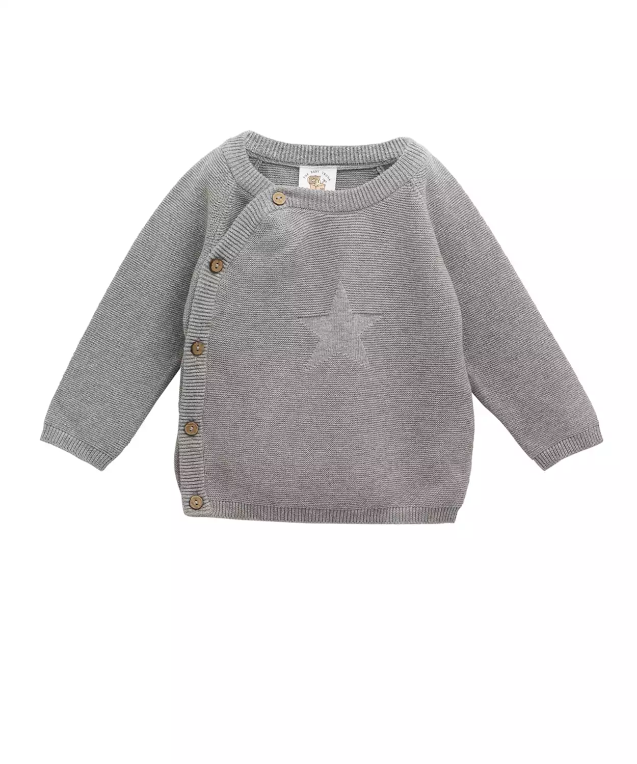 Grey Cardigan with Side Button Opening