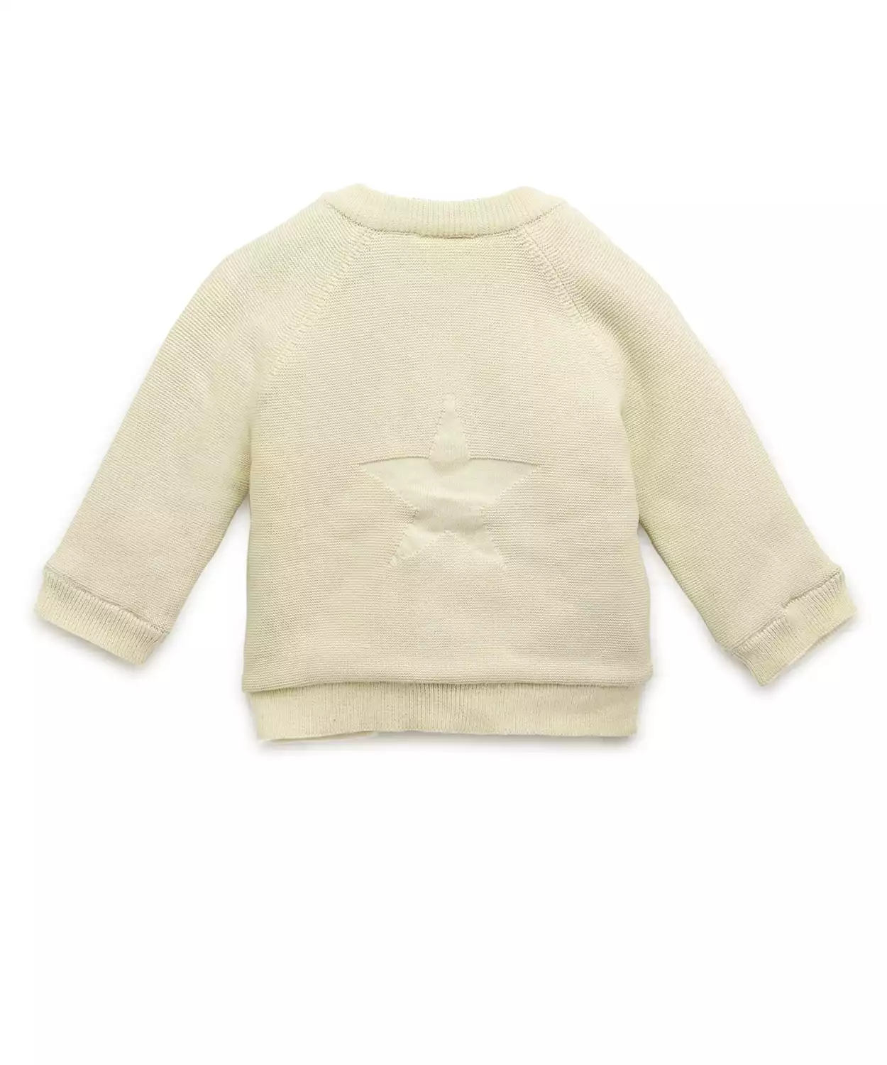 Off- White Cardigan With Contrast Sherpa Lining