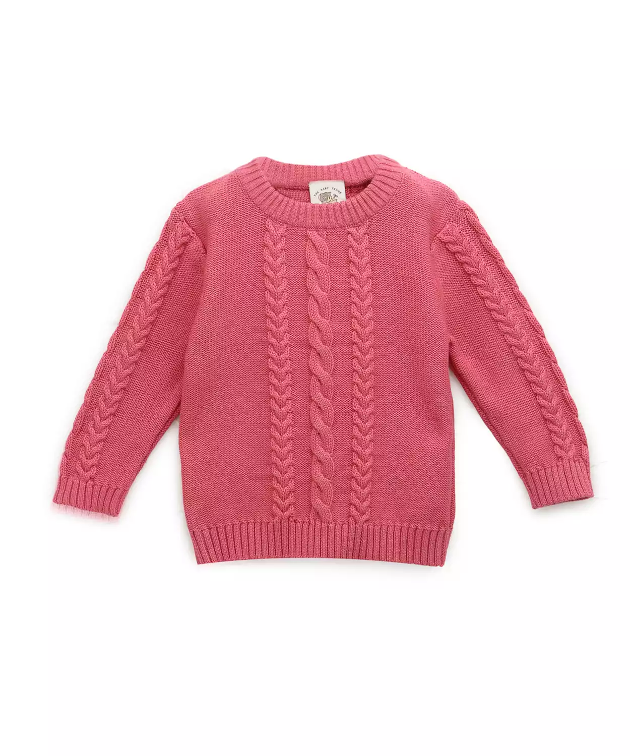 Pink Cable Round Neck Sweater