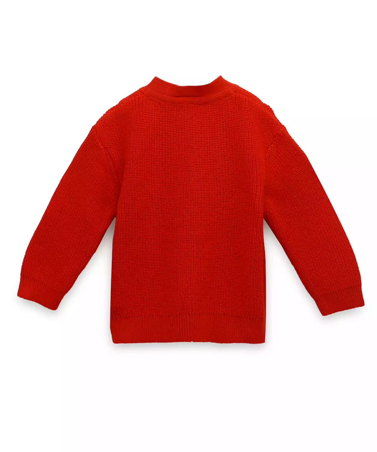 Red Button-Down Knitted Cardigan