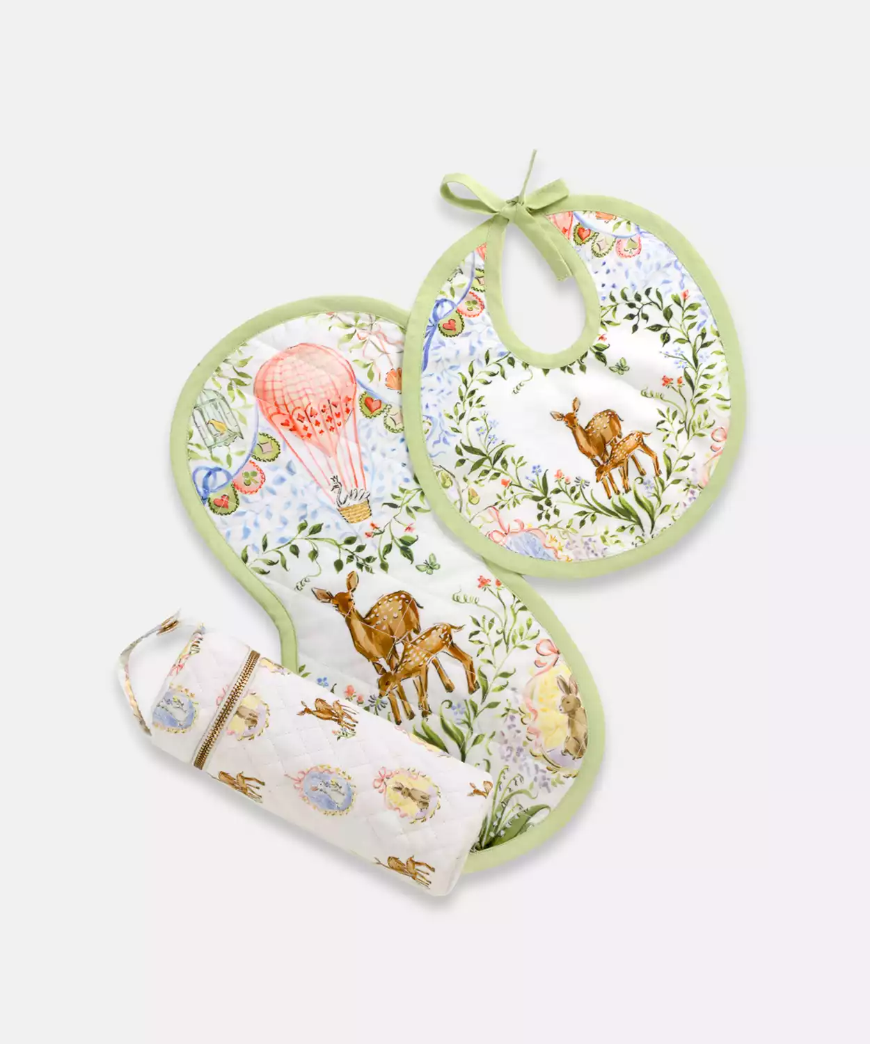 Infant Deer Print Egyptian Cotton Baby Feed Set (Pack of 3)