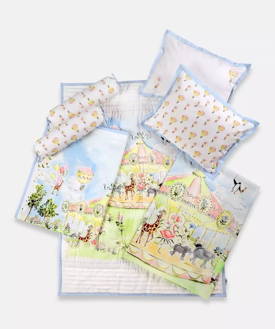 Infants Set Of 5 Carnival Printed Egyptian Cotton Baby Bedding Set