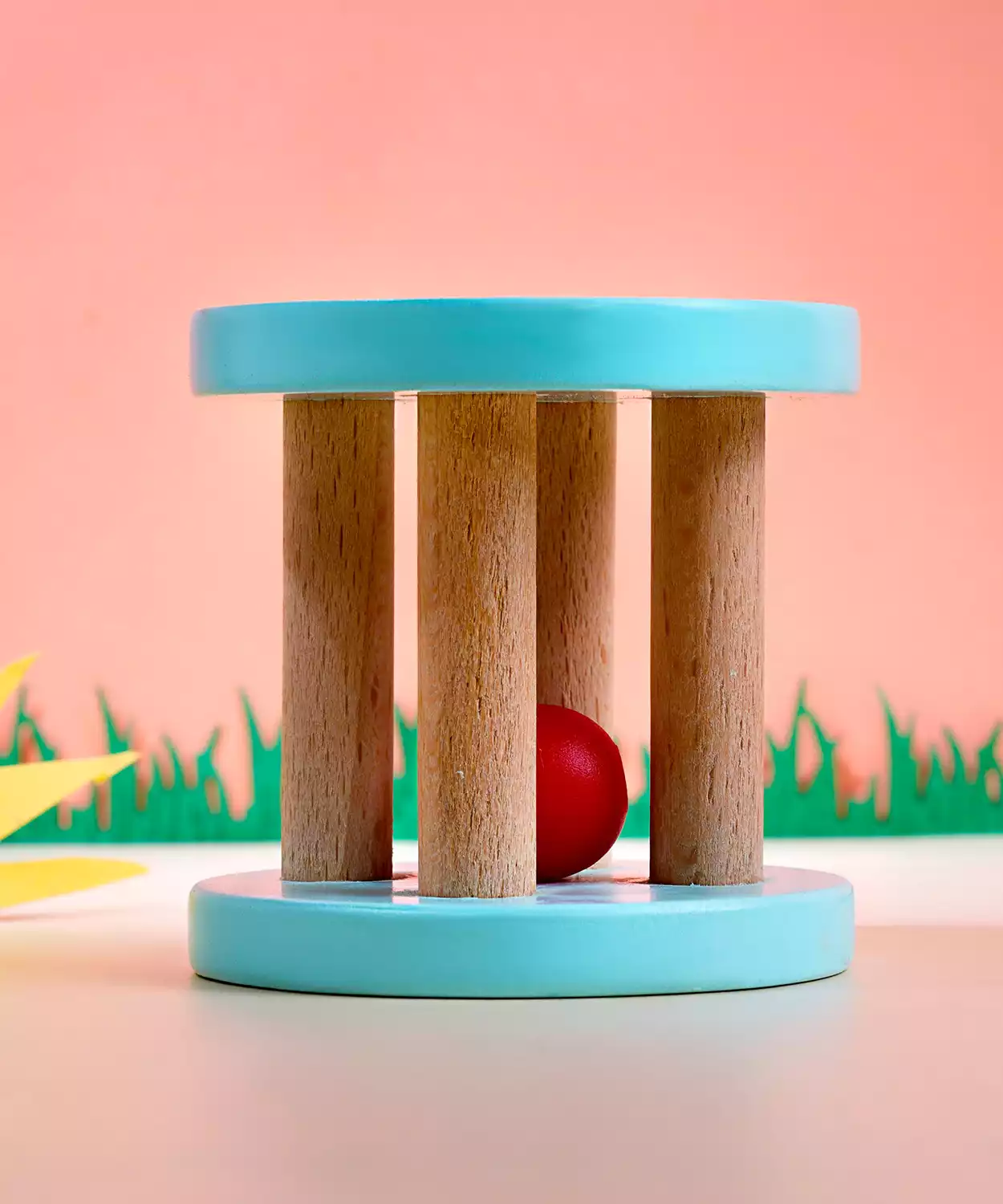 Wooden Baby Rattle and Natural Wood