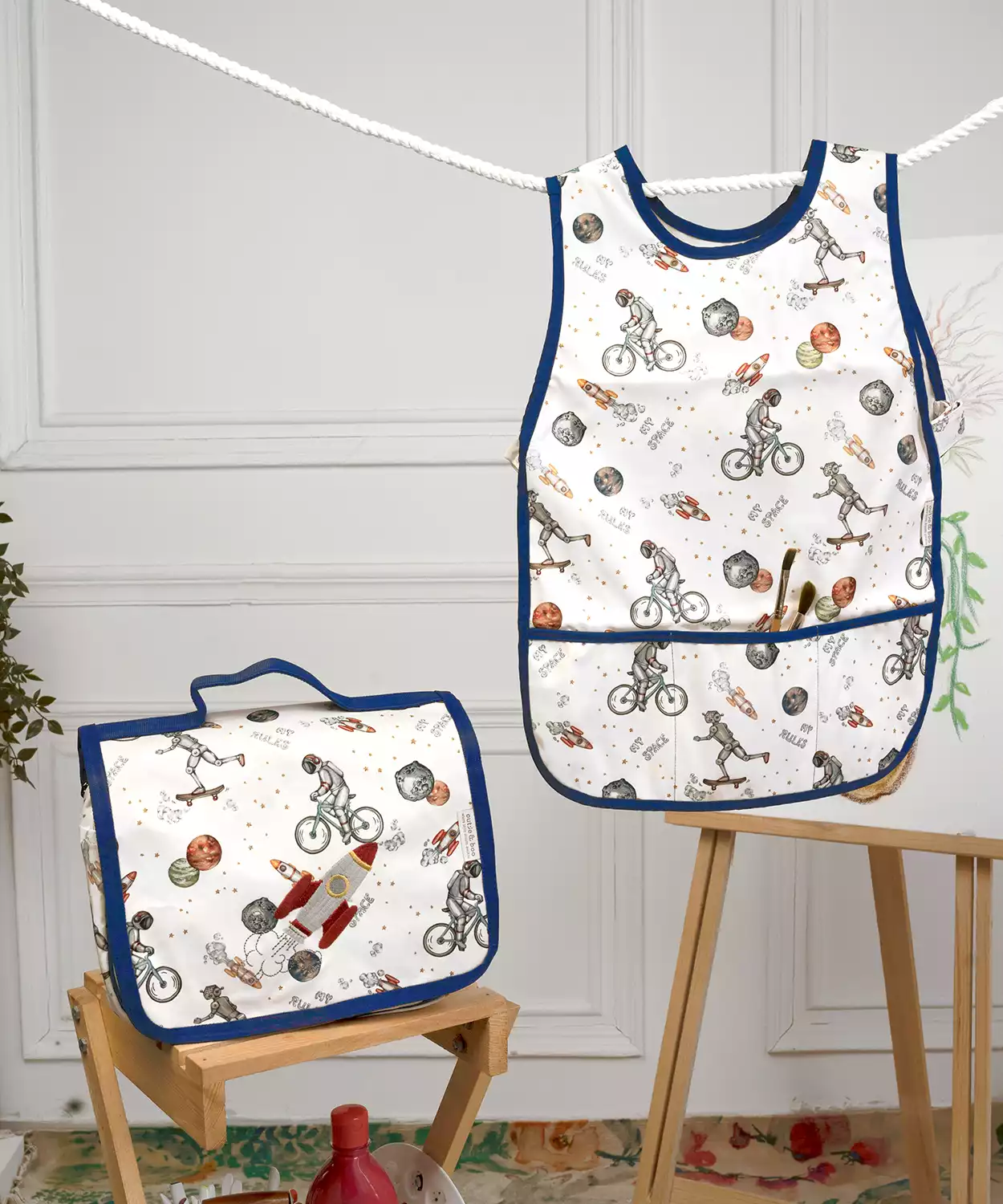 To The Moon & Back Little Artist Apron With Canvas Bag