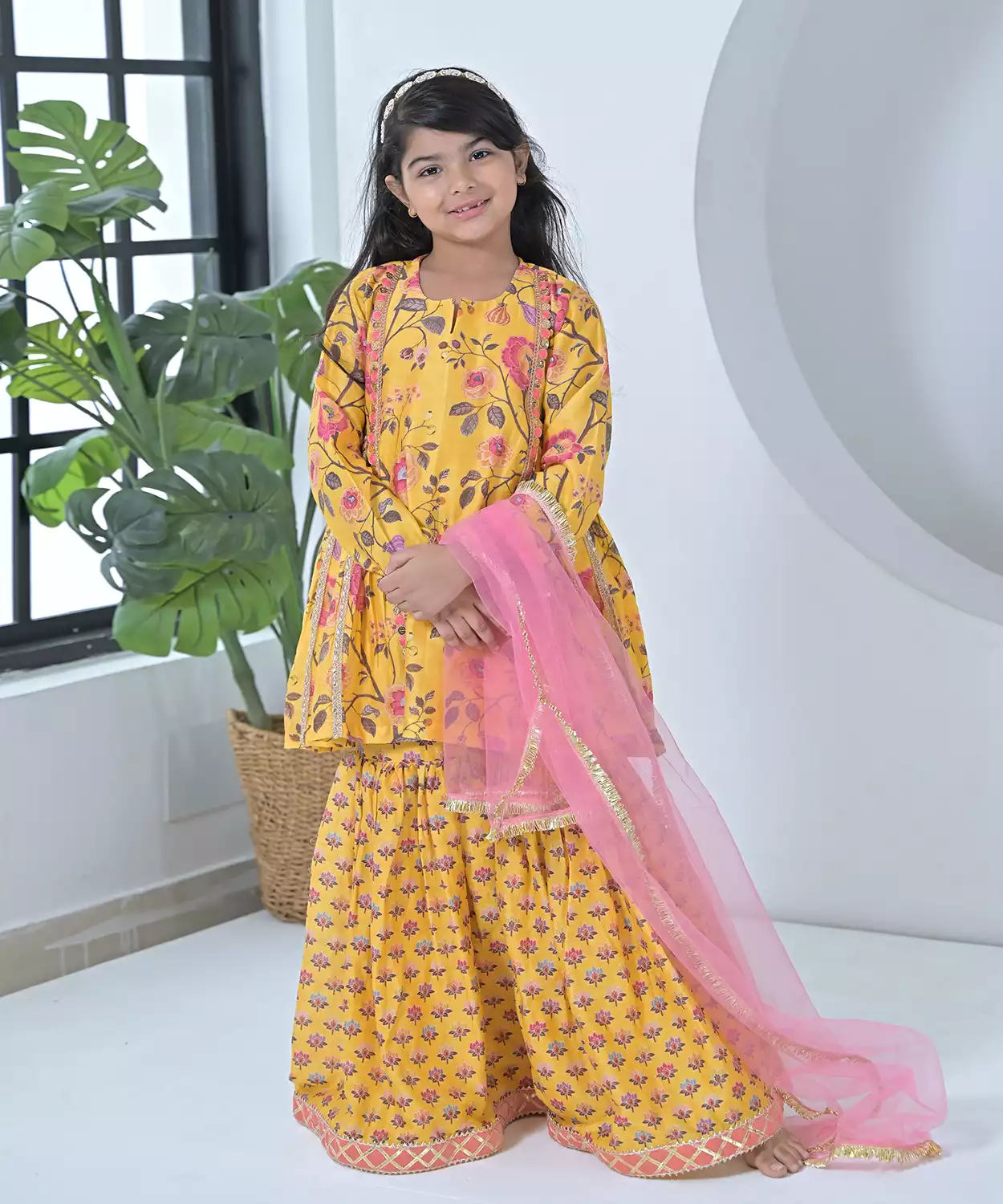 Yellow Chanderi Sharara Set