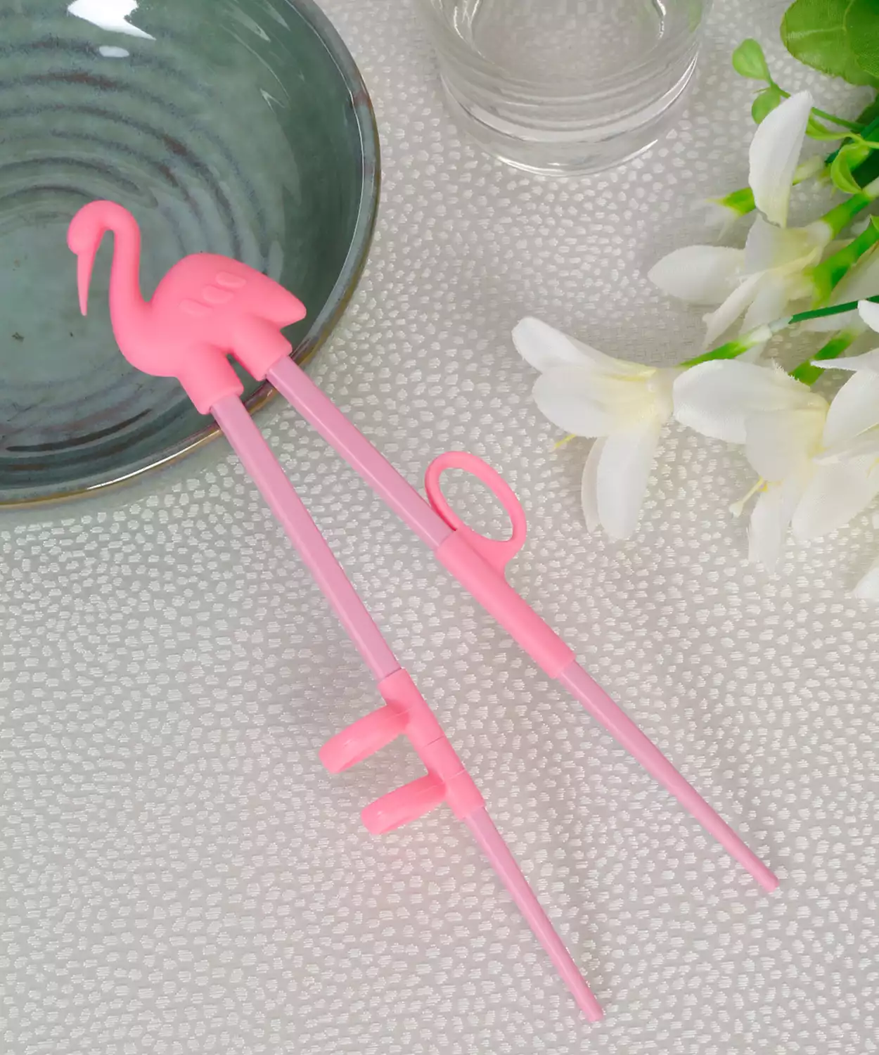 Wheatgrass Flamingo Learning Chopsticks - Pink