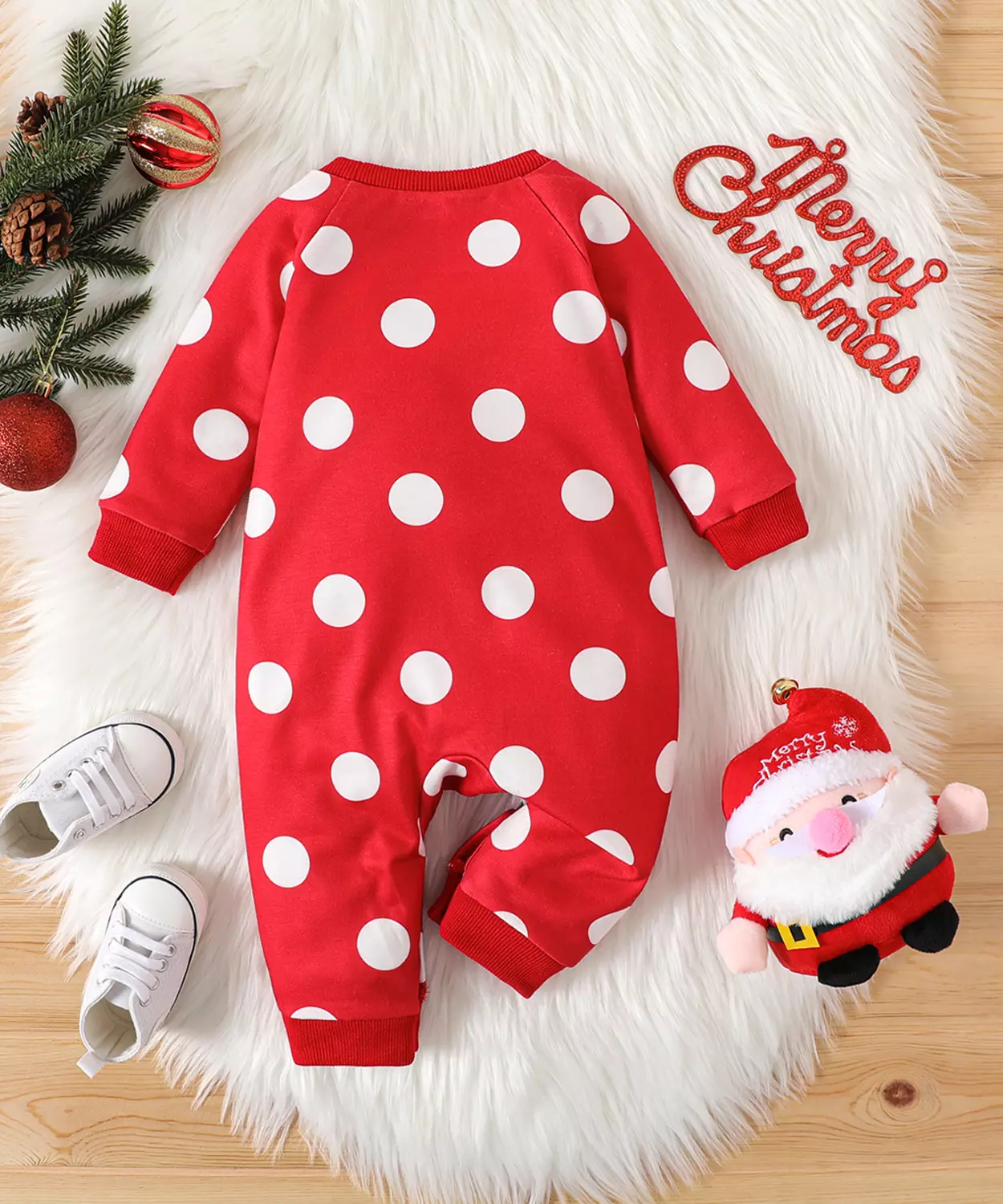 Baby Santa Polka Dot Cute Romper