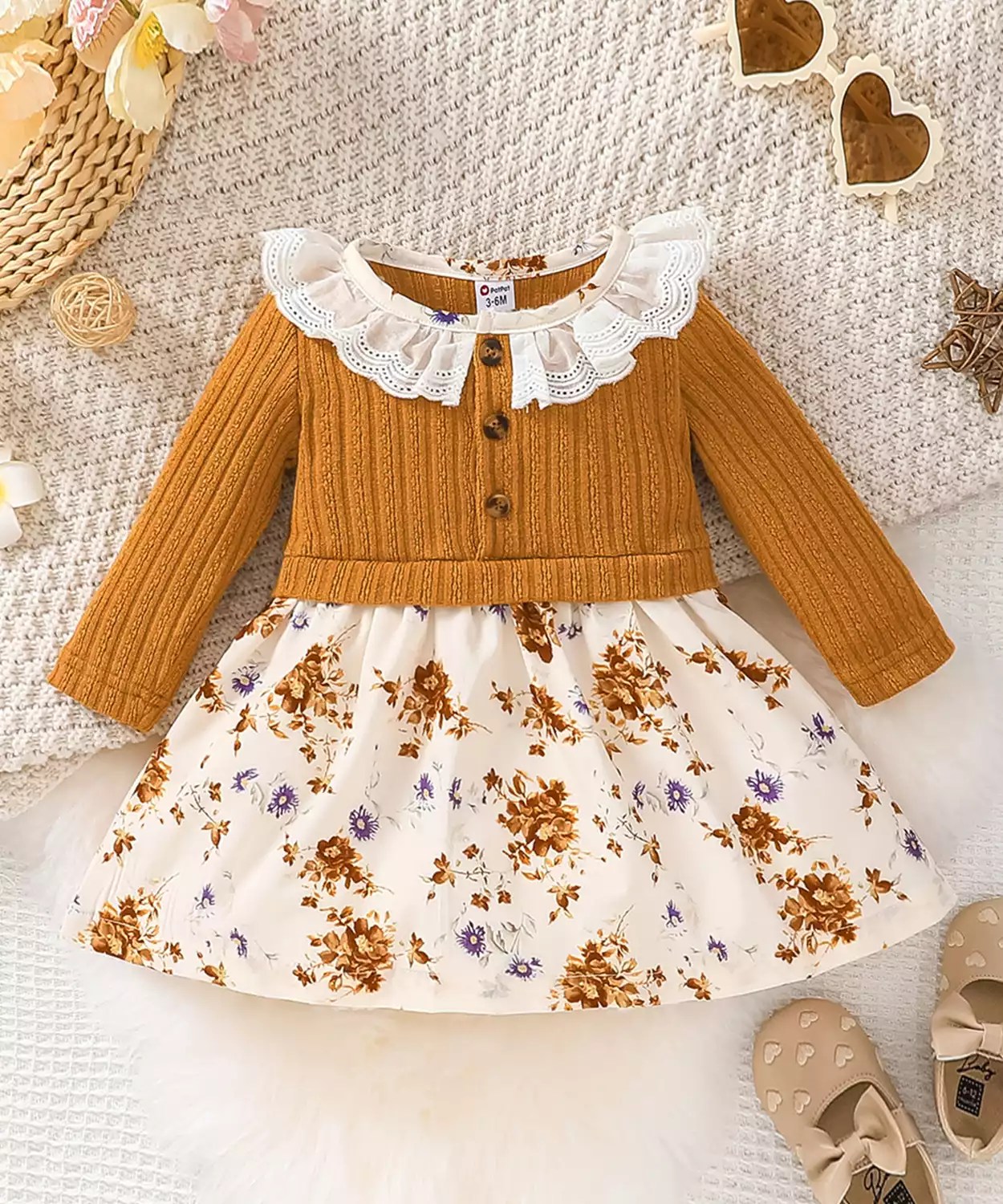 Baby Girl Butterfly Collar Frock