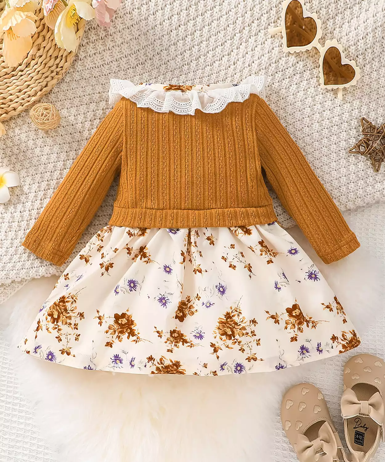 Baby Girl Butterfly Collar Frock