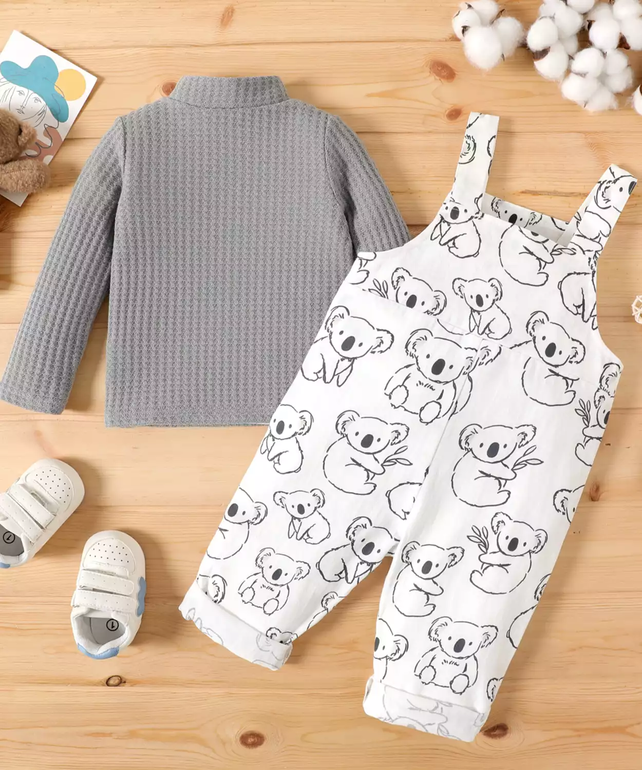 Baby Girl Panda Printed 2Pc Romper Set