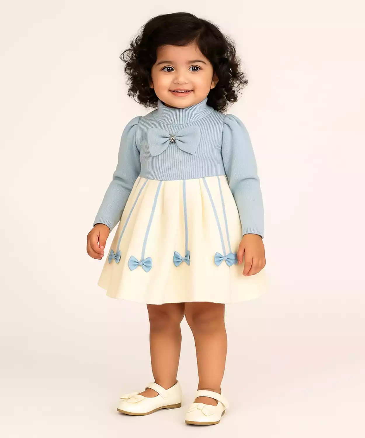 Baby Girl Bow Style Formal Winter Frock