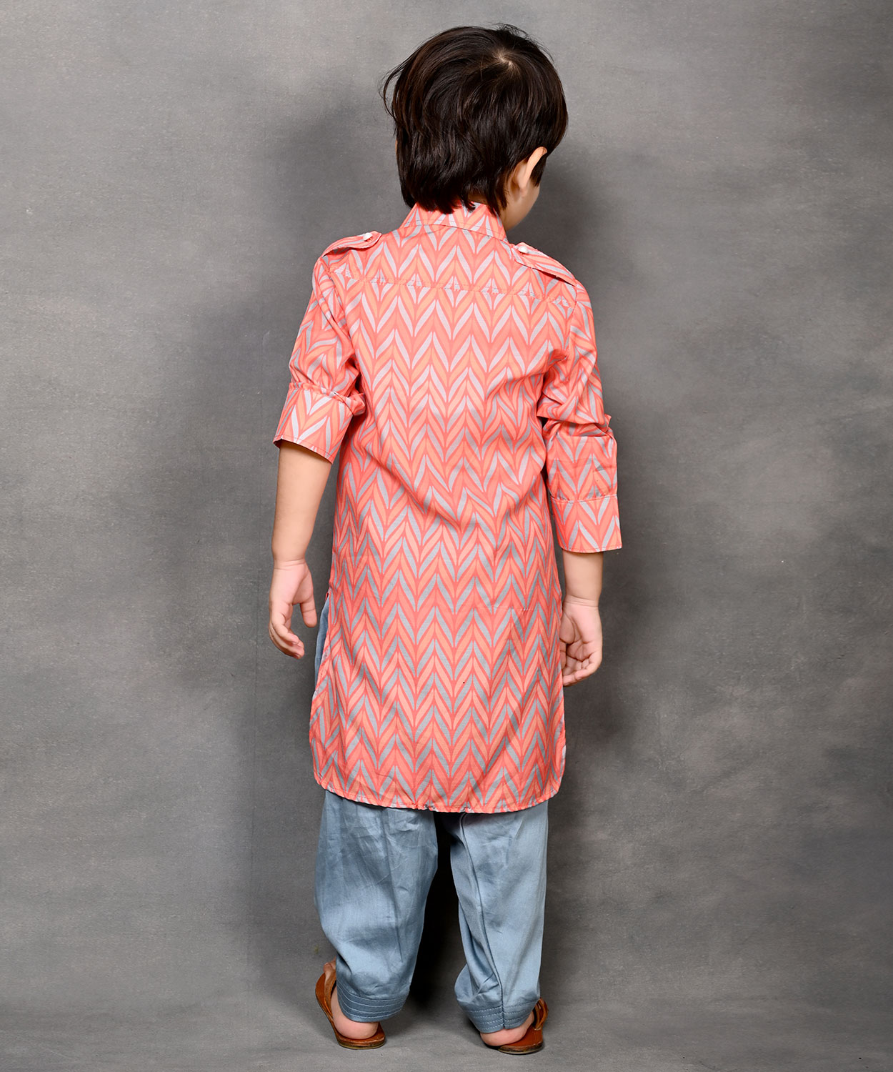 Chevron Print Pathani & Salwaar Set