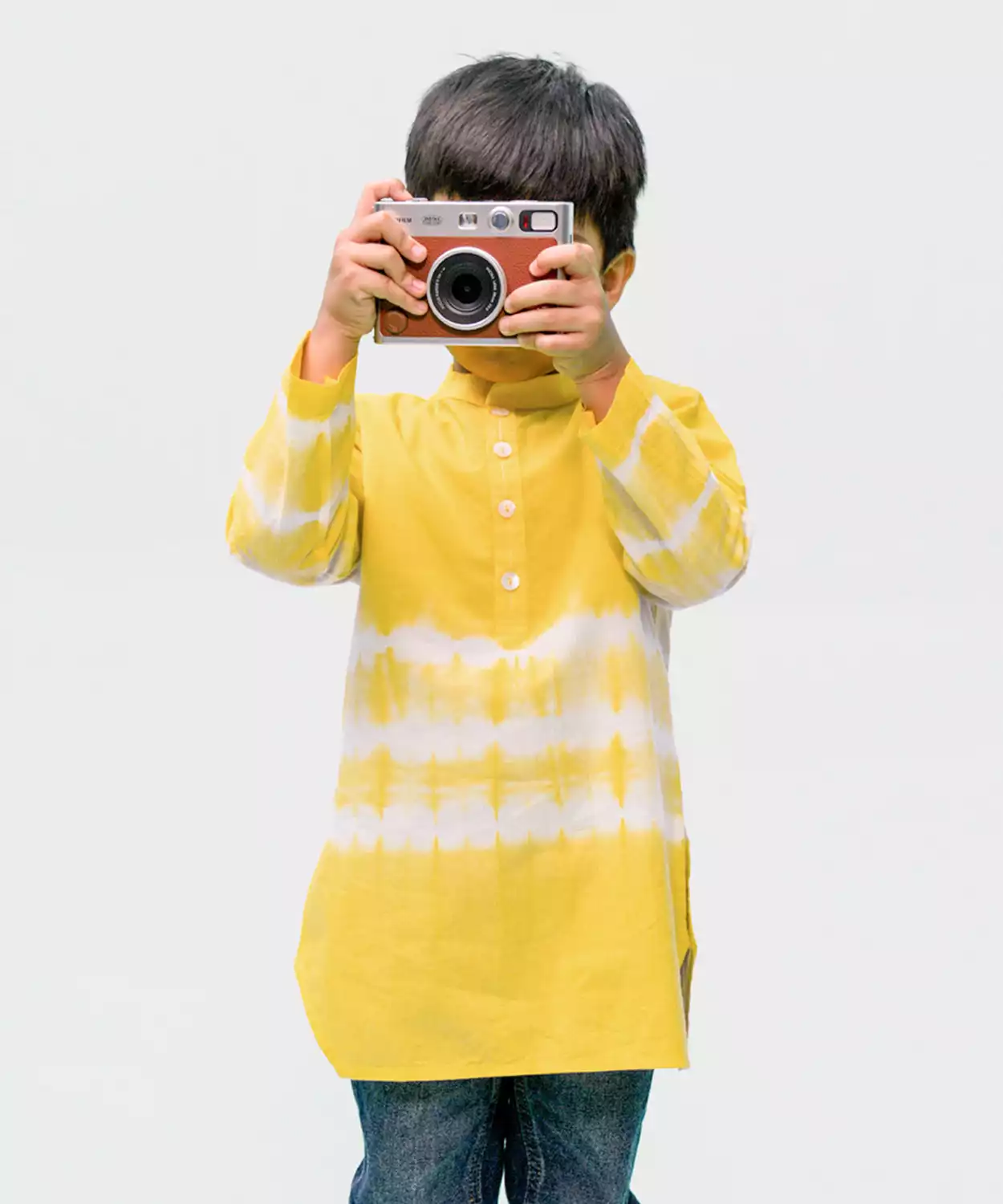 Tie & Dye Short Kurta- Yellow