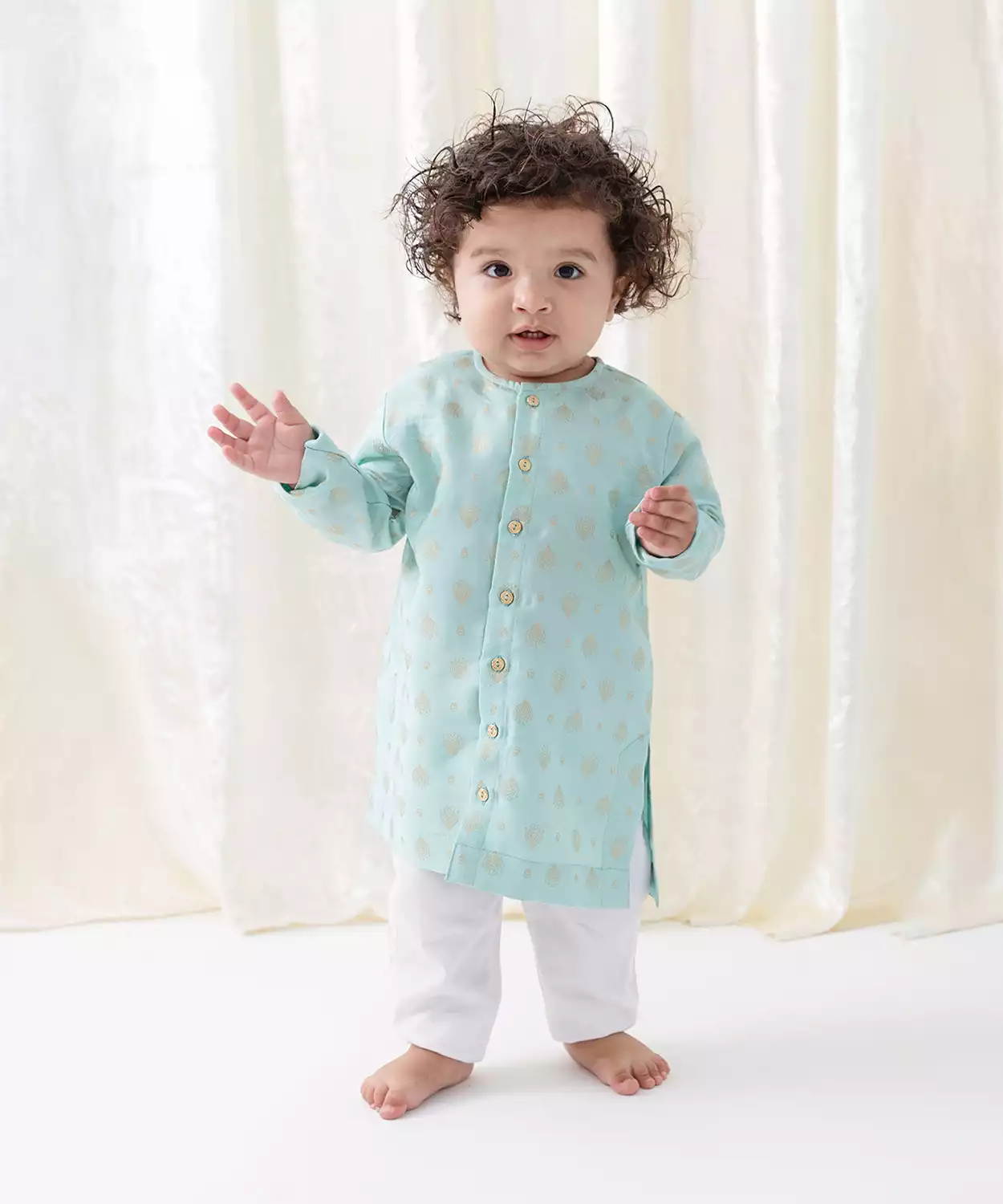 Boy Boy Kurta Pyjama Set-Blue