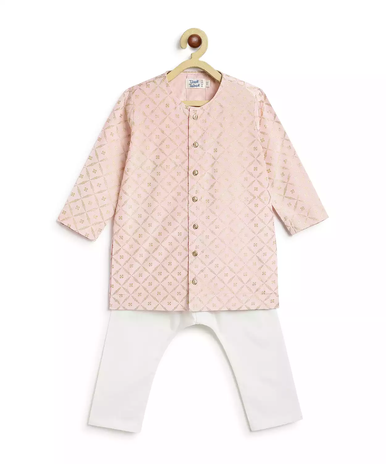 Boy Boy Kurta Pyjama Set-Pink