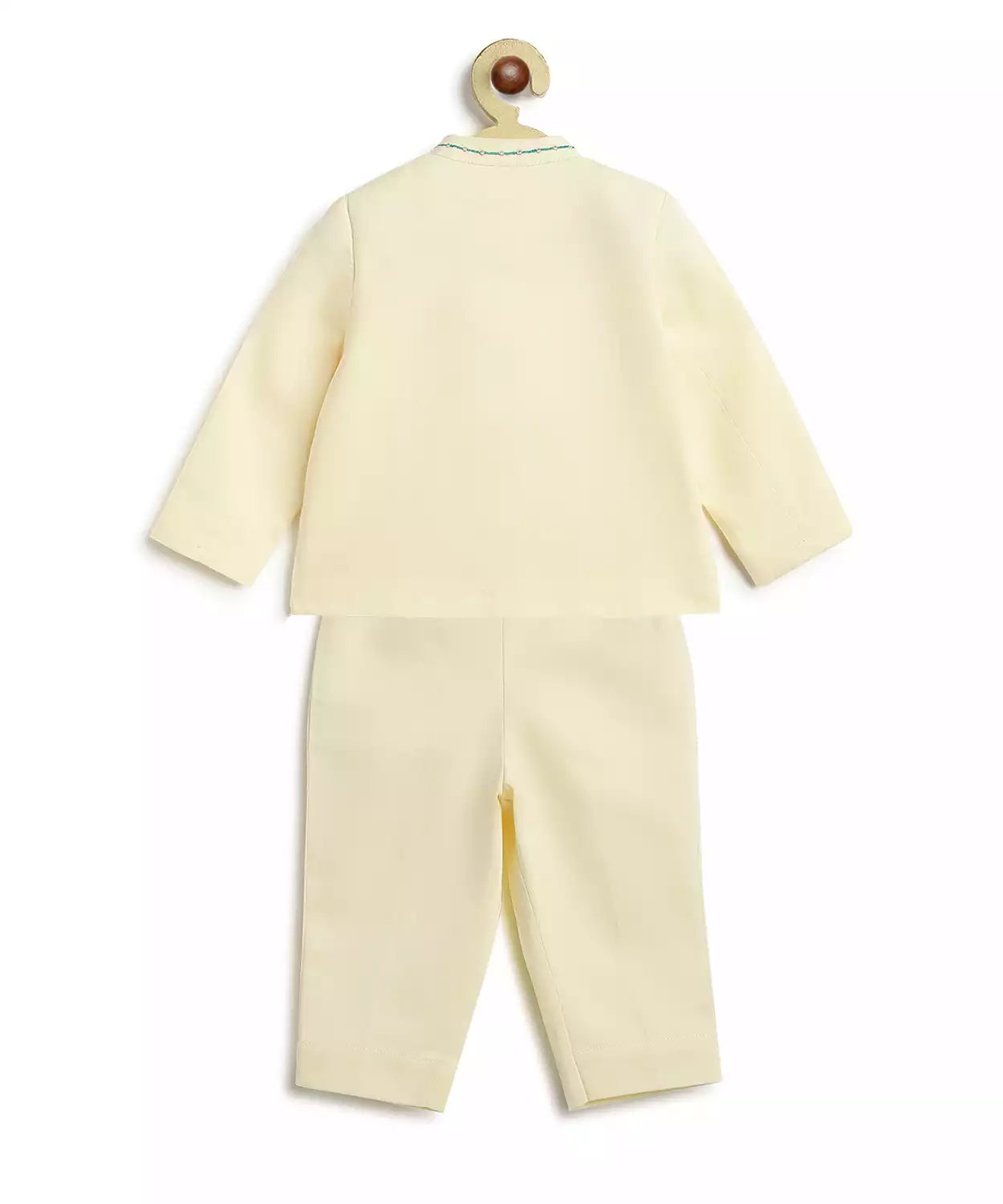 Baby Boy Morpankh Bandhgala Pant Set-Cream