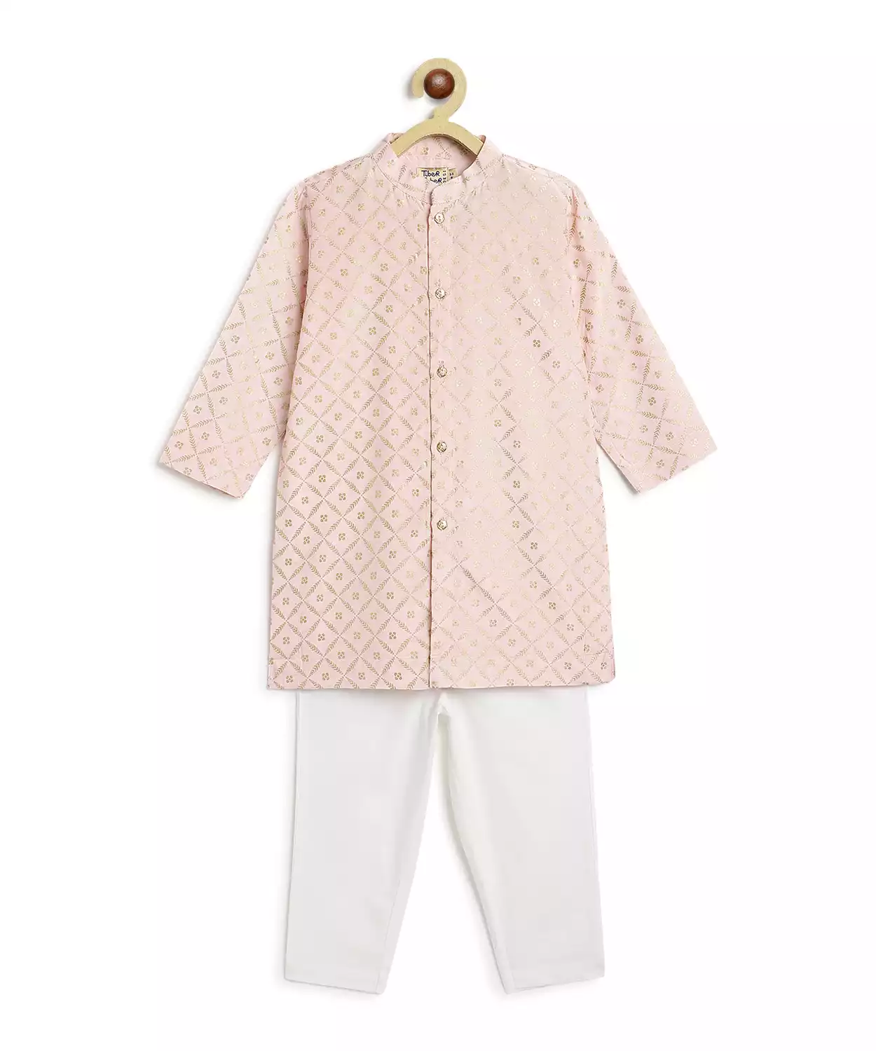 Boy Kurta Pyjama Set-Pink
