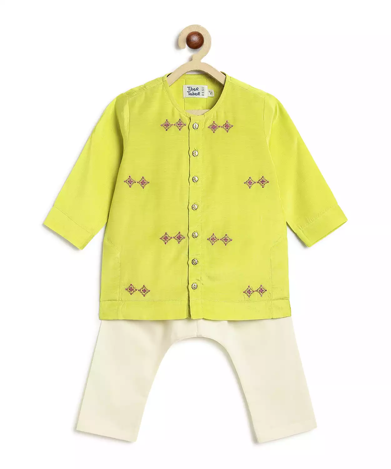 Baby Boy Kurta Pyjama Set-Green