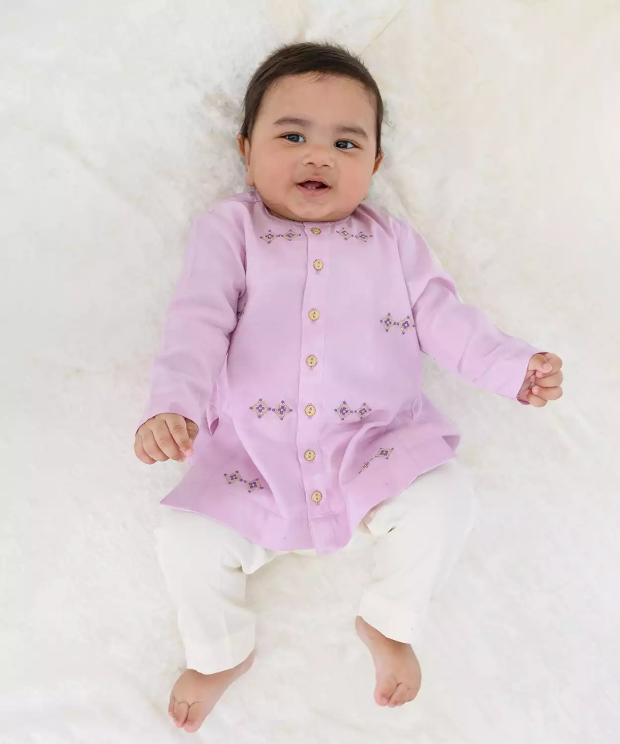 Baby Boy Kurta Pyjama Set-Purple